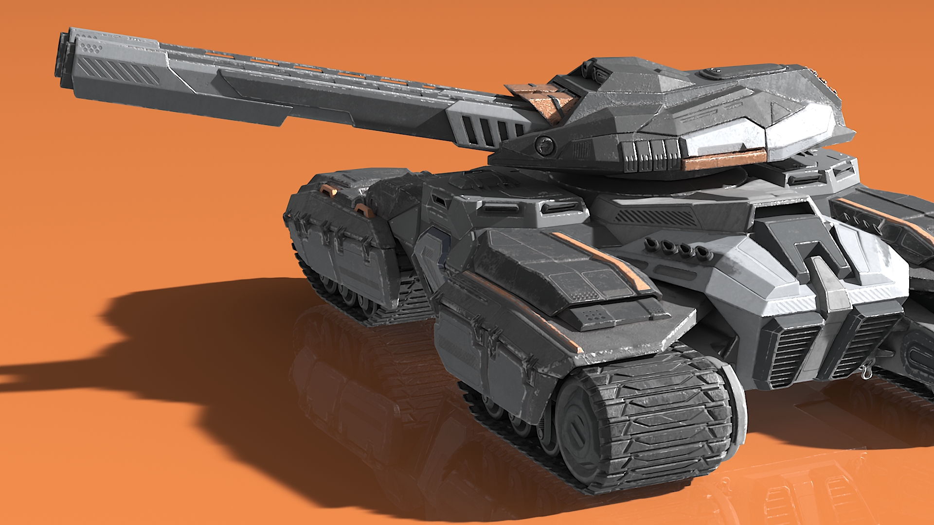 3D Futuristic Armored Tank Vehicle Rigged model