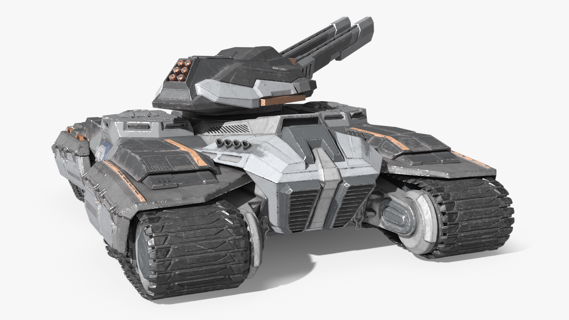 3D Futuristic Armored Tank Vehicle Rigged model