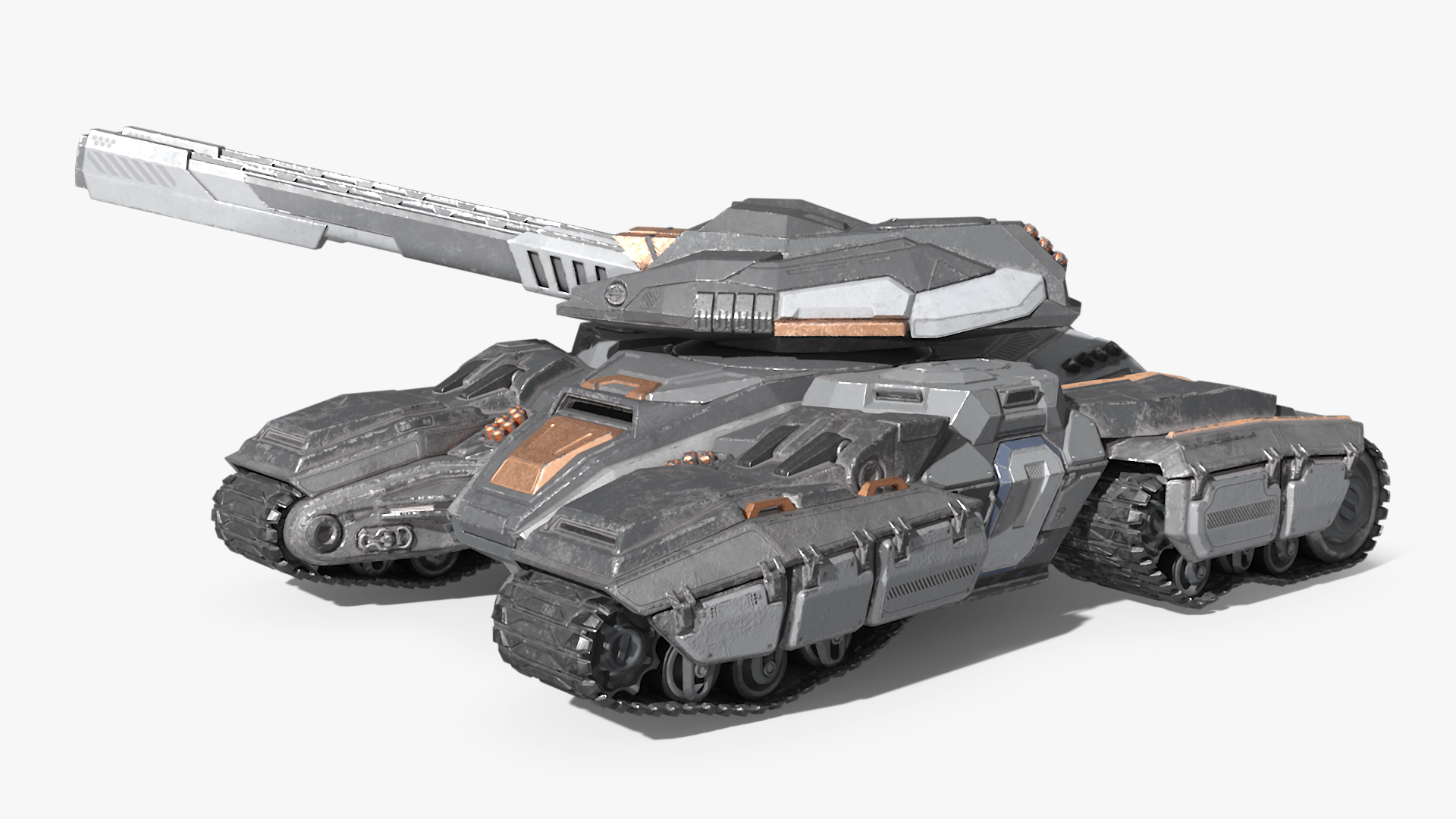 3D Futuristic Armored Tank Vehicle Rigged model