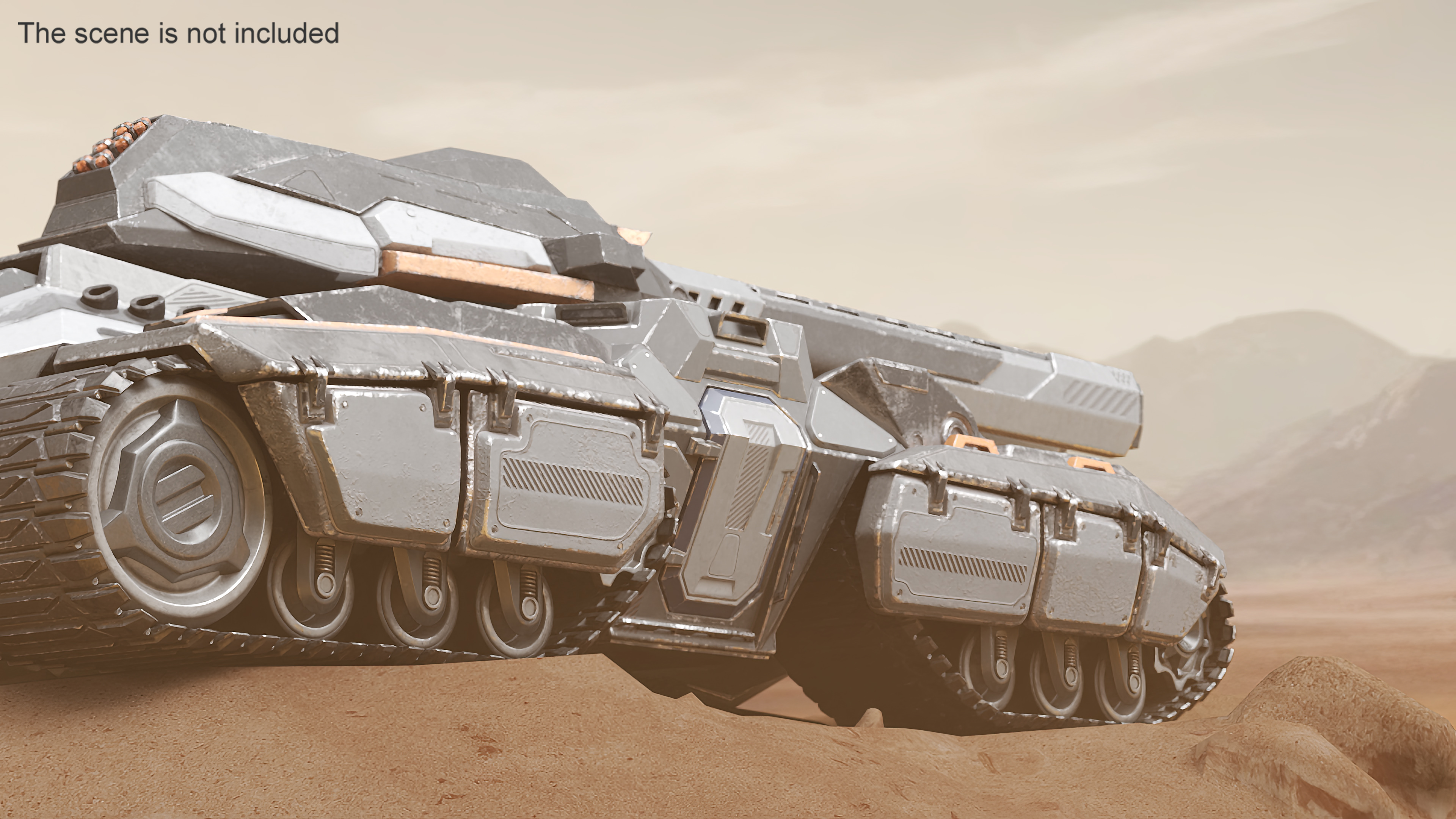 3D Futuristic Armored Tank Vehicle Rigged model