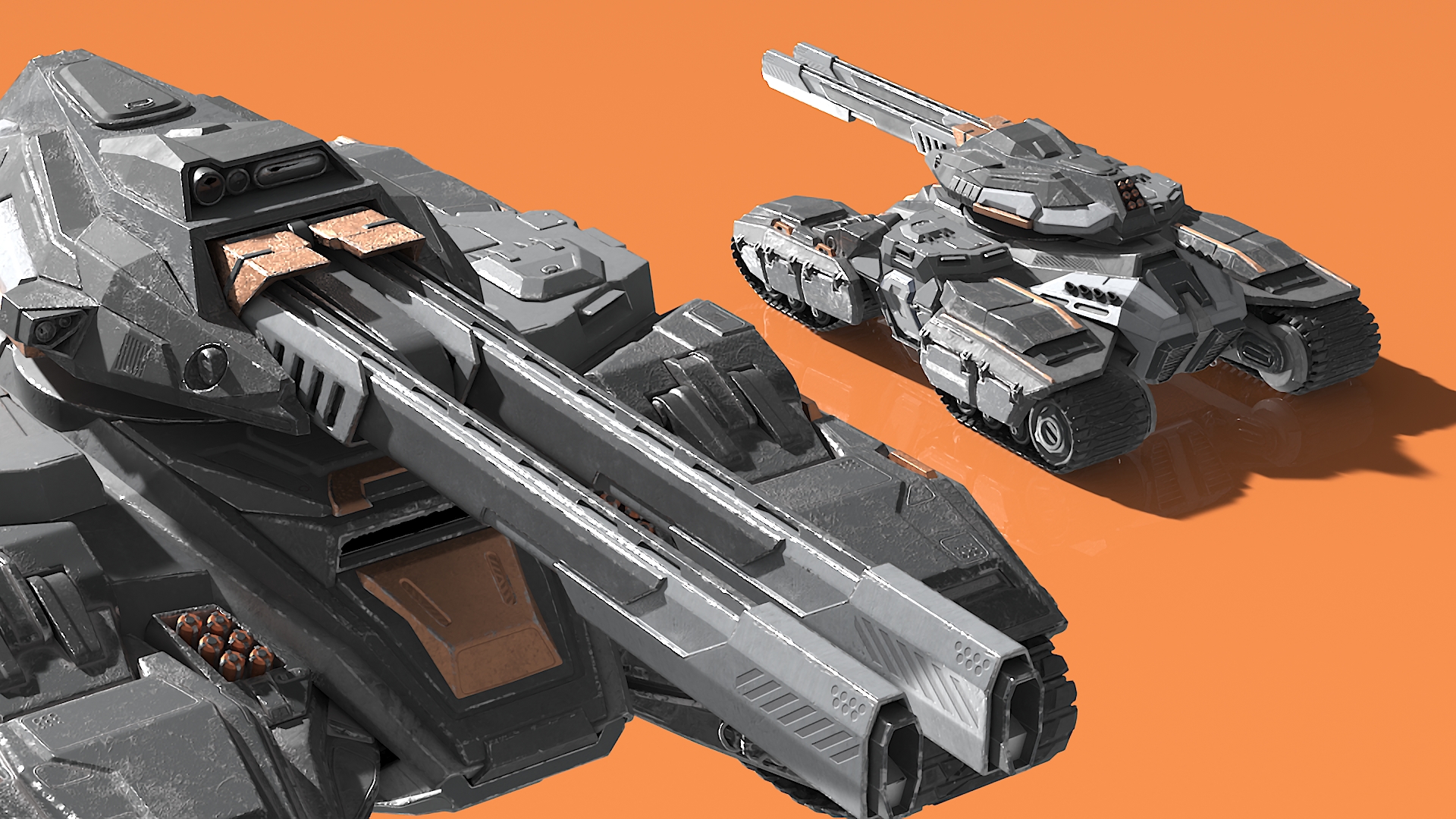 3D Futuristic Armored Tank Vehicle Rigged model