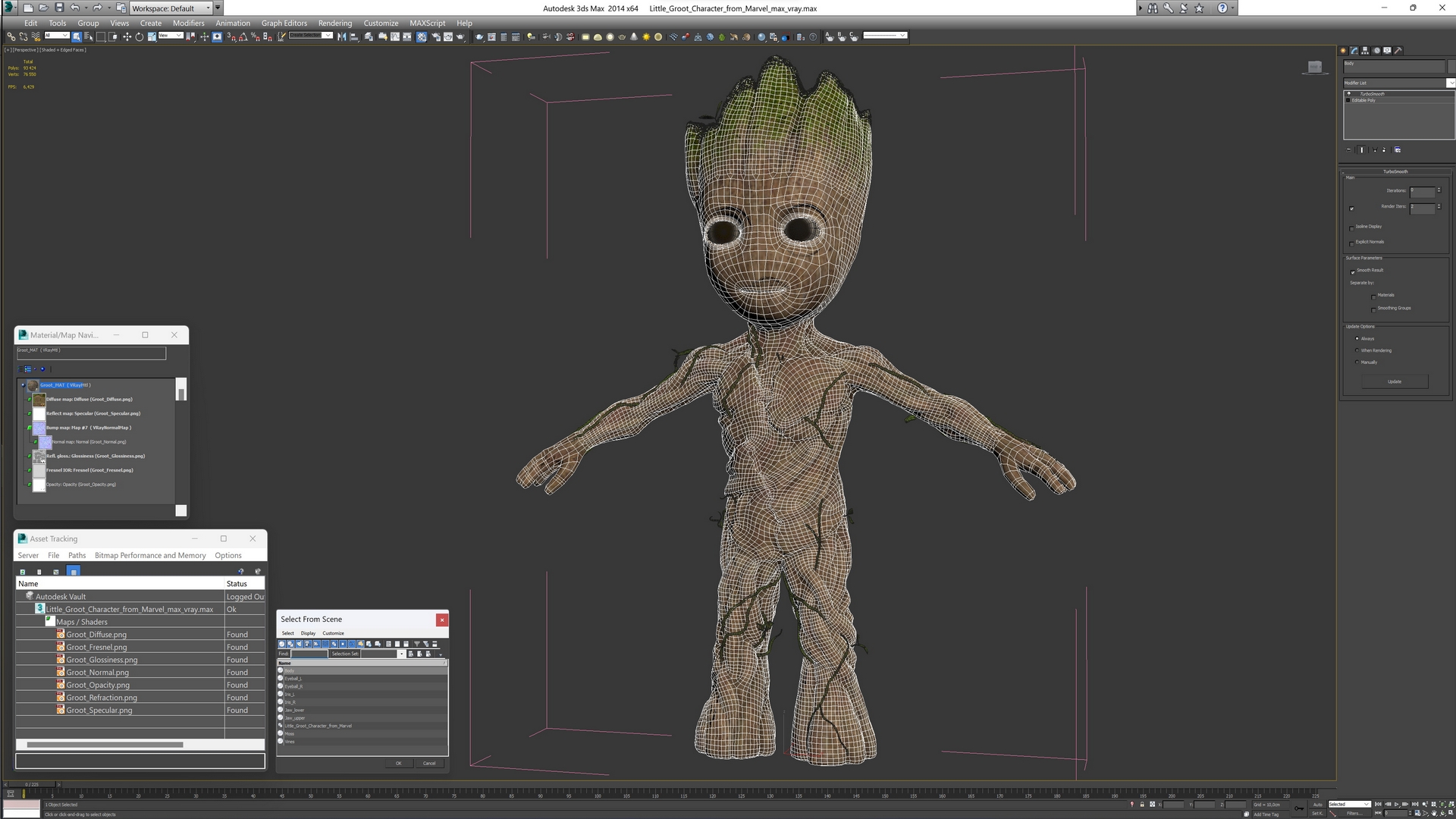 Little Groot Character from Marvel for 3D Print 3D