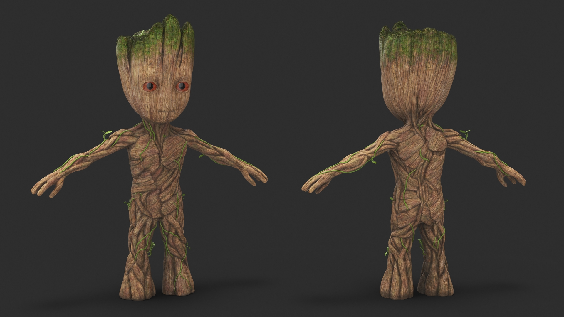 Little Groot Character from Marvel for 3D Print 3D