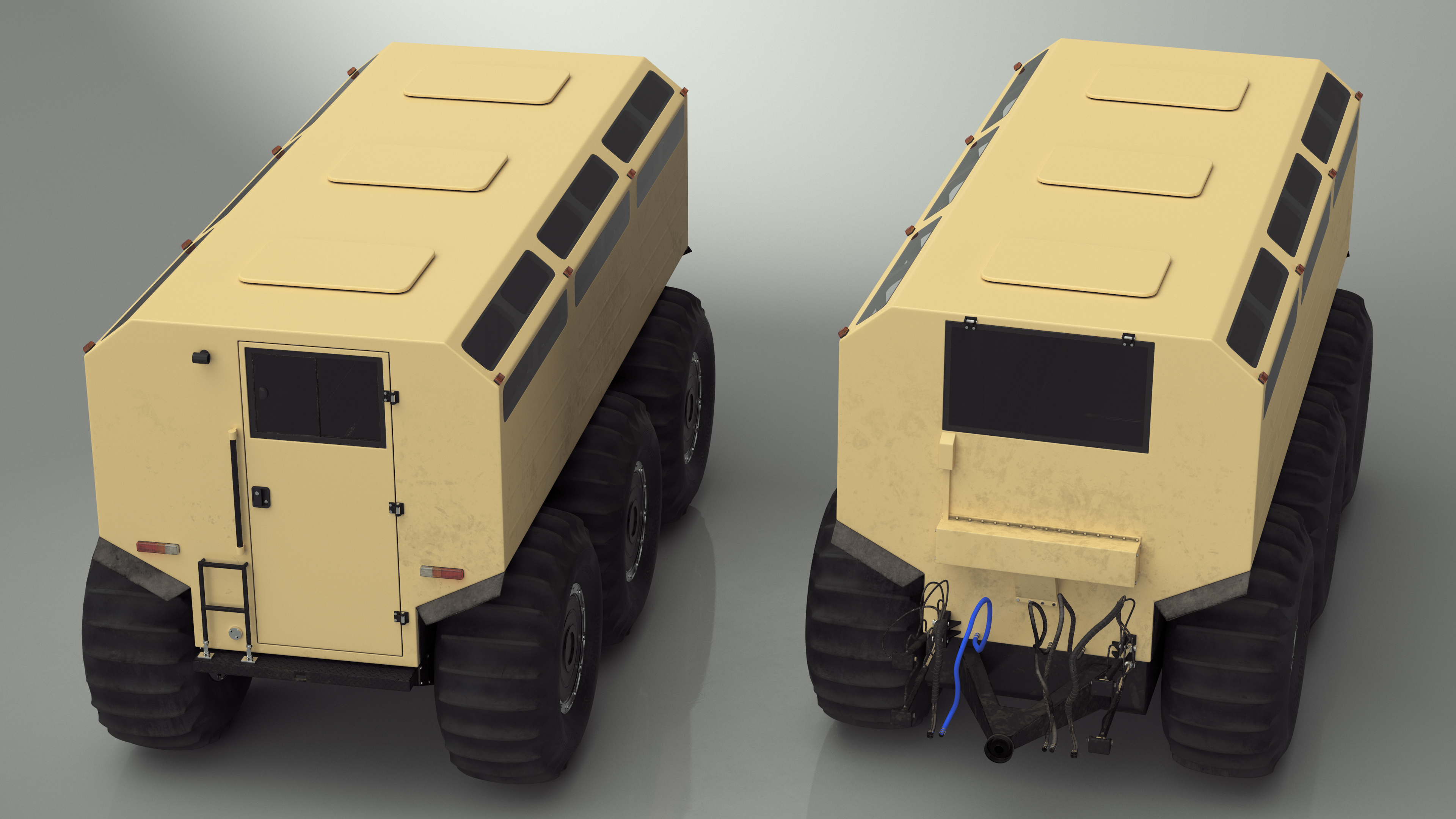 All-Terrain Trailer Beige Rigged 3D