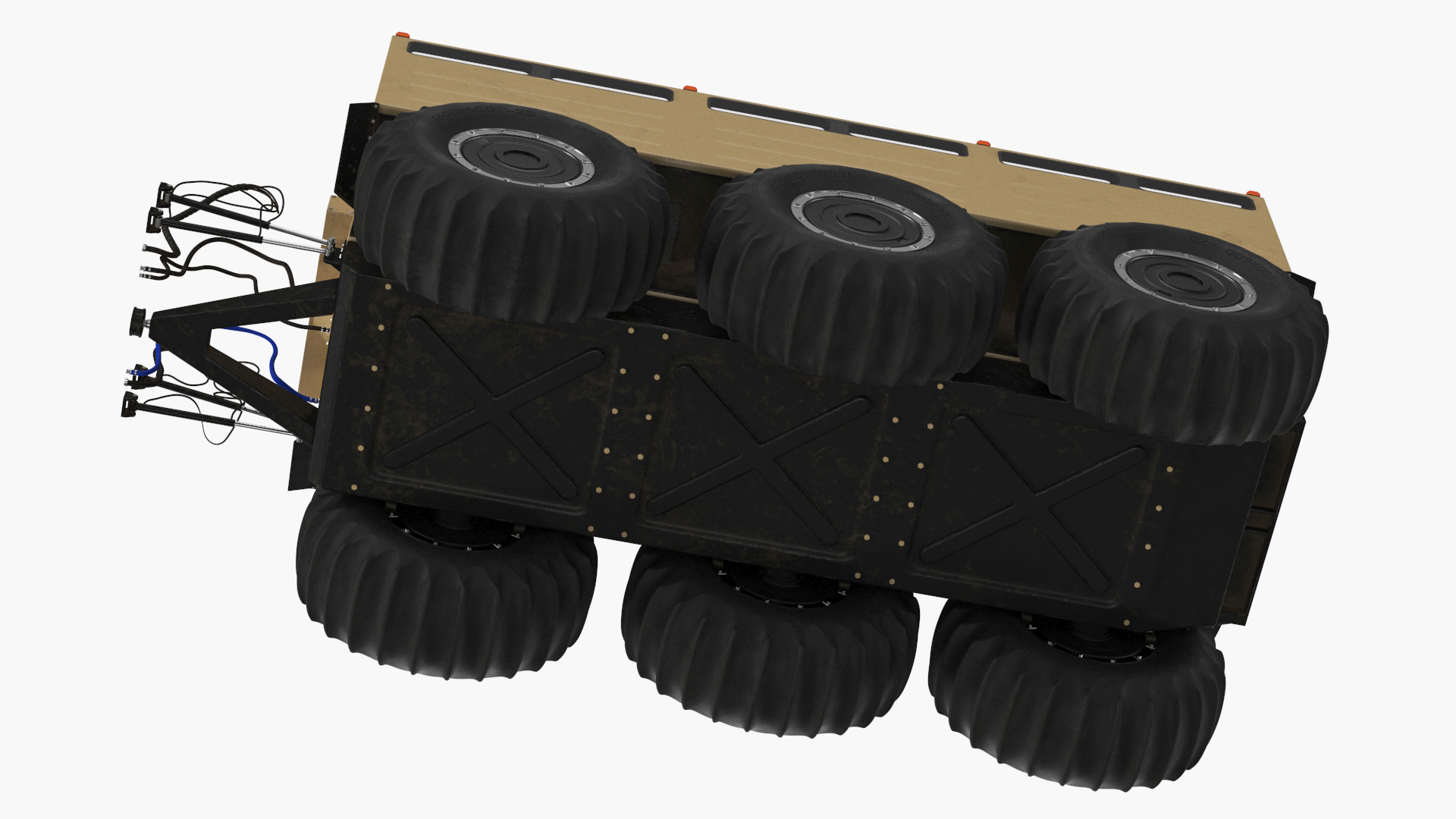 All-Terrain Trailer Beige Rigged 3D