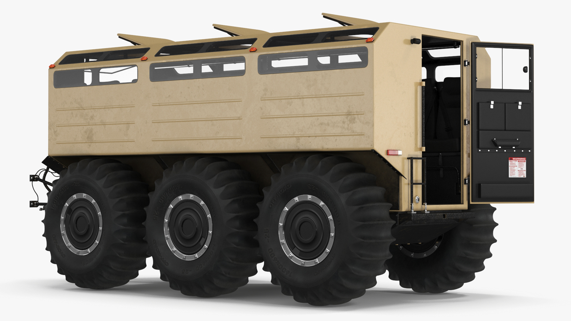 All-Terrain Trailer Beige Rigged 3D