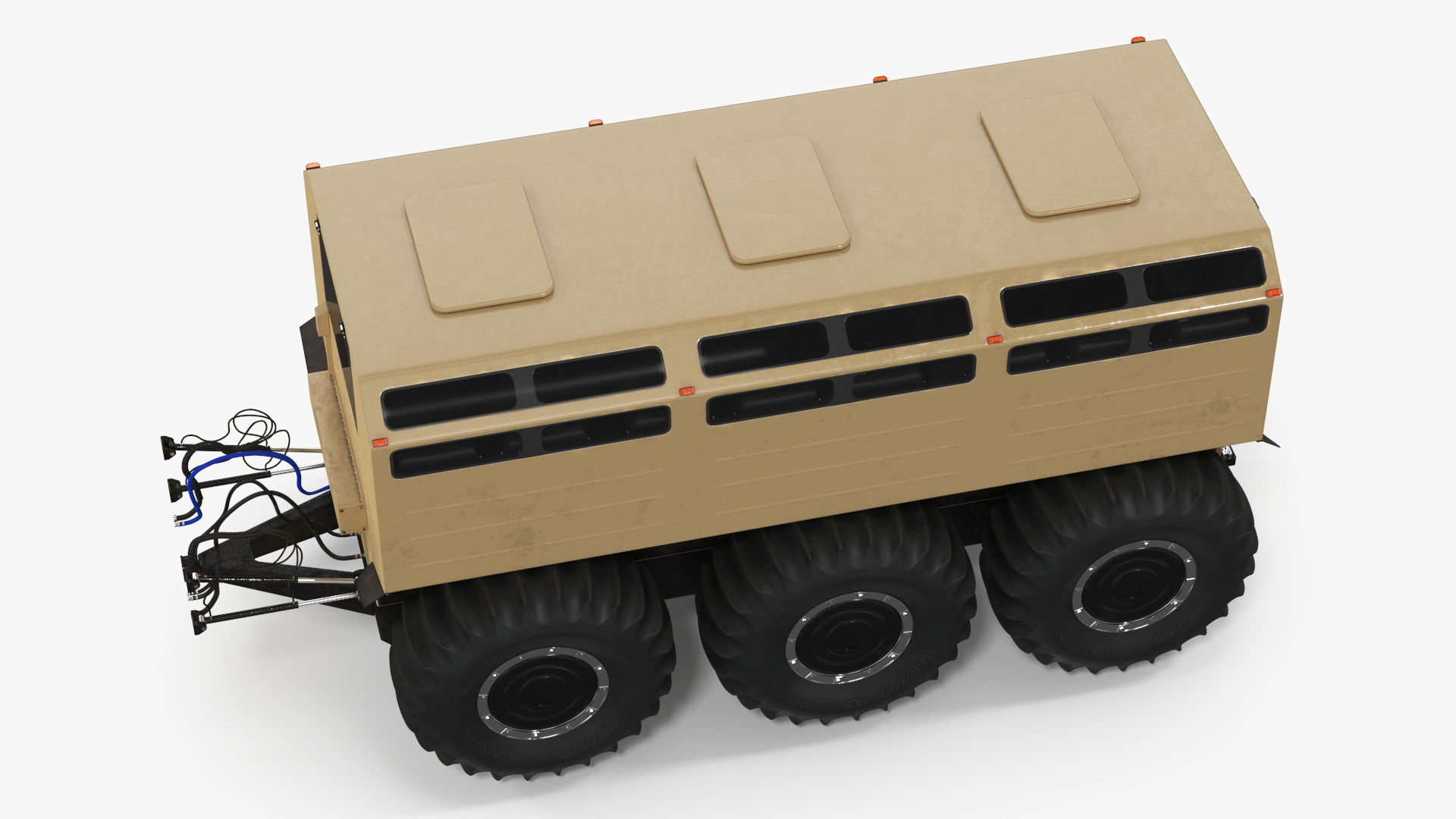 All-Terrain Trailer Beige Rigged 3D