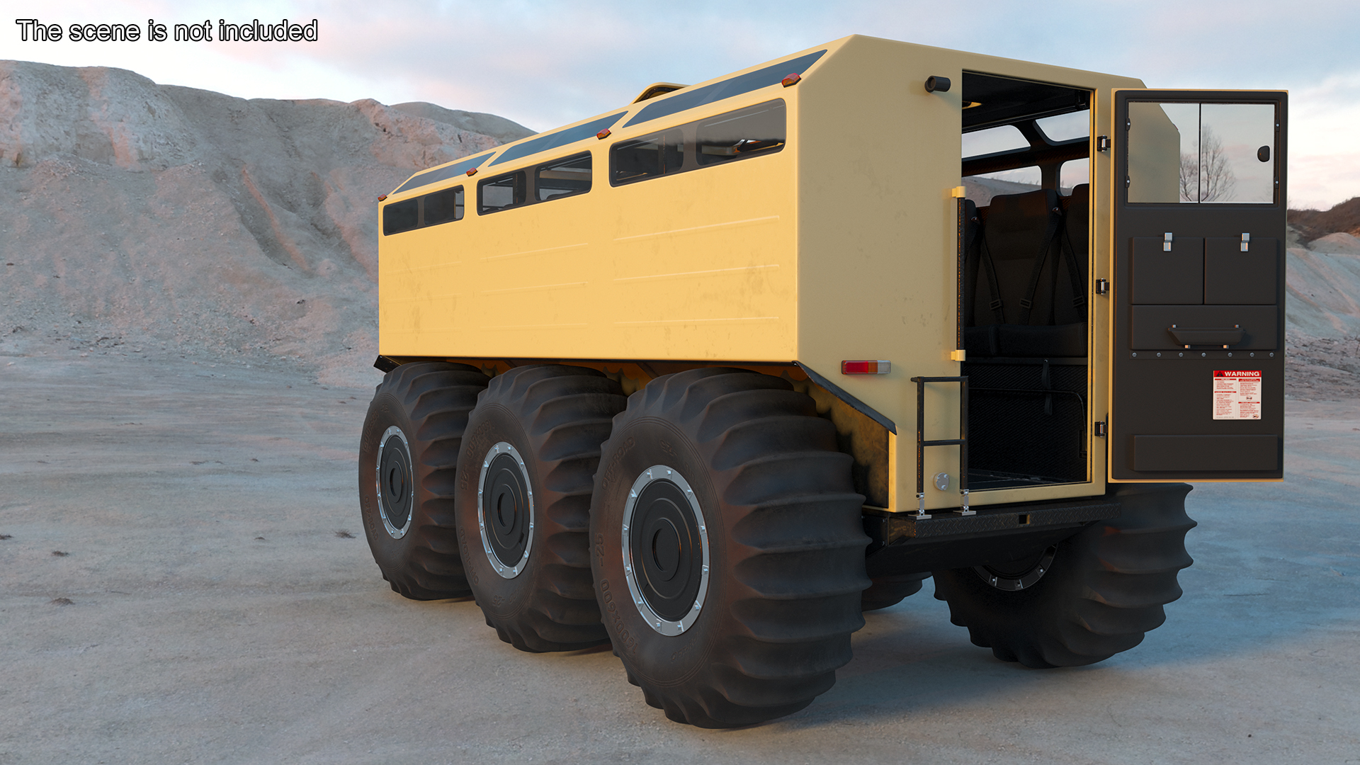 All-Terrain Trailer Beige Rigged 3D