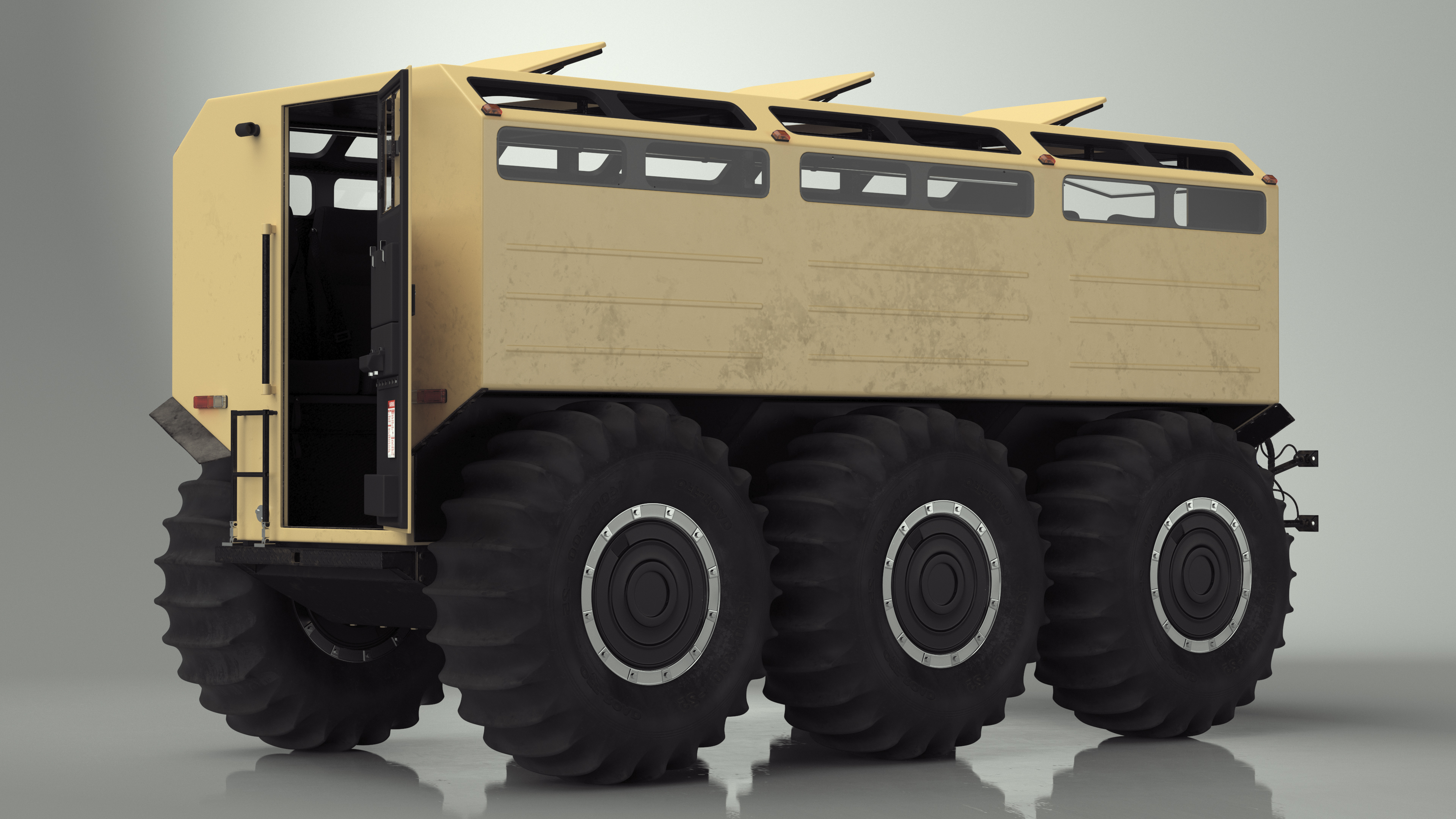 All-Terrain Trailer Beige Rigged 3D