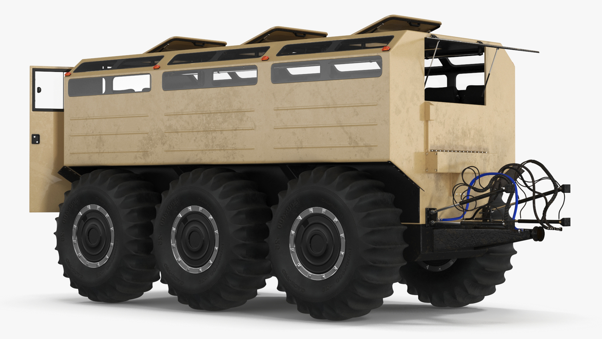 All-Terrain Trailer Beige Rigged 3D