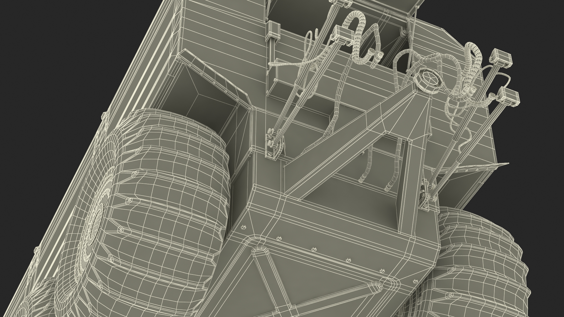 All-Terrain Trailer Beige Rigged 3D
