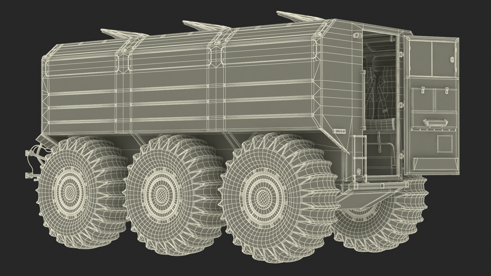 All-Terrain Trailer Beige Rigged 3D