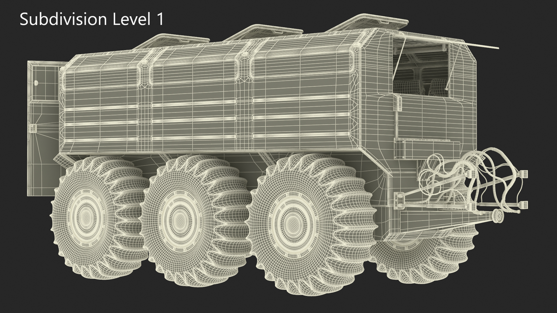 All-Terrain Trailer Beige Rigged 3D