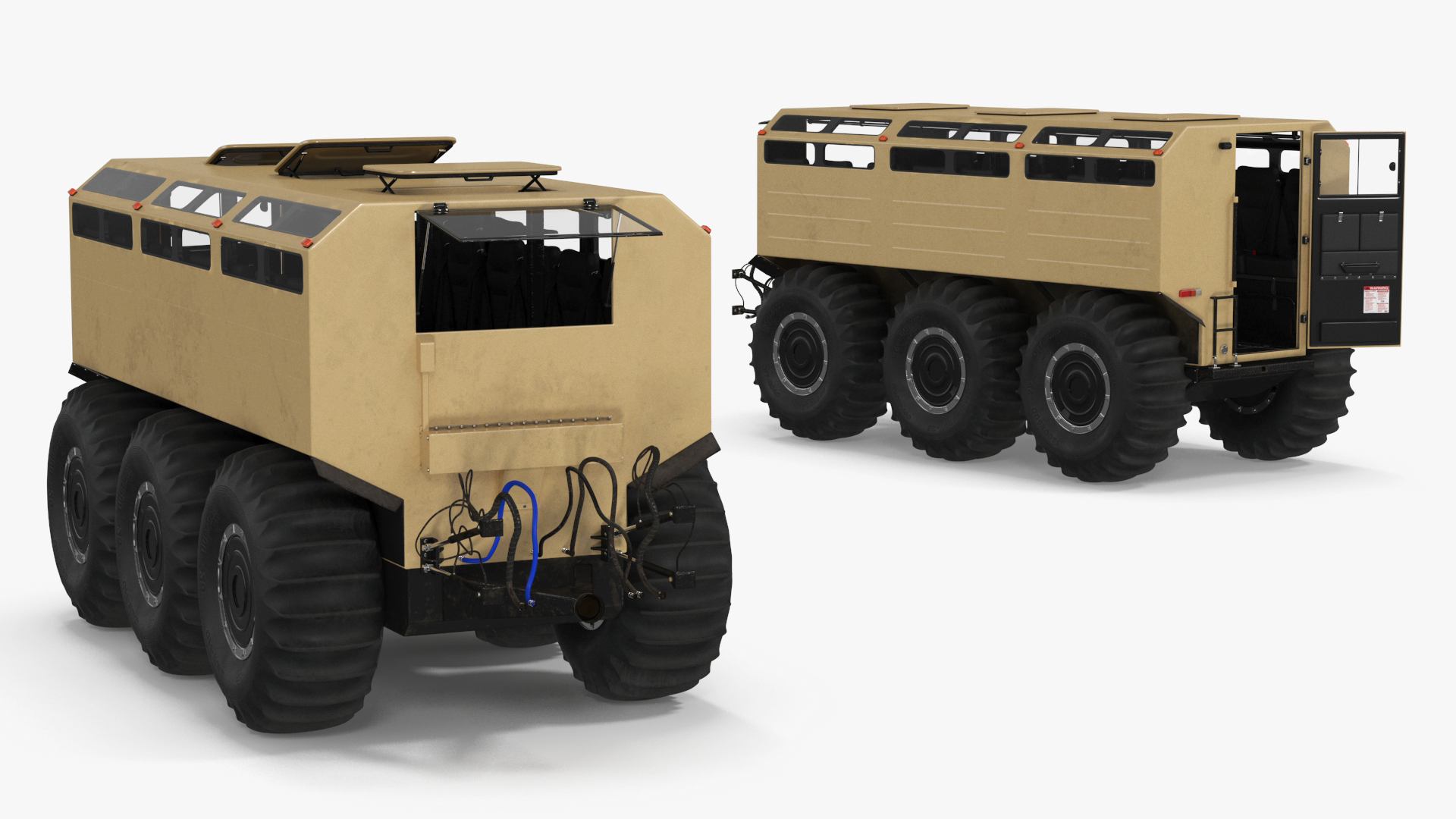All-Terrain Trailer Beige Rigged 3D