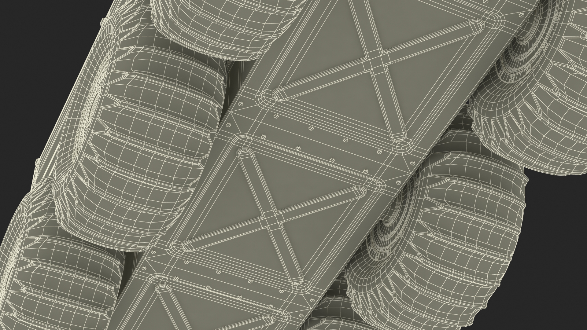 All-Terrain Trailer Beige Rigged 3D