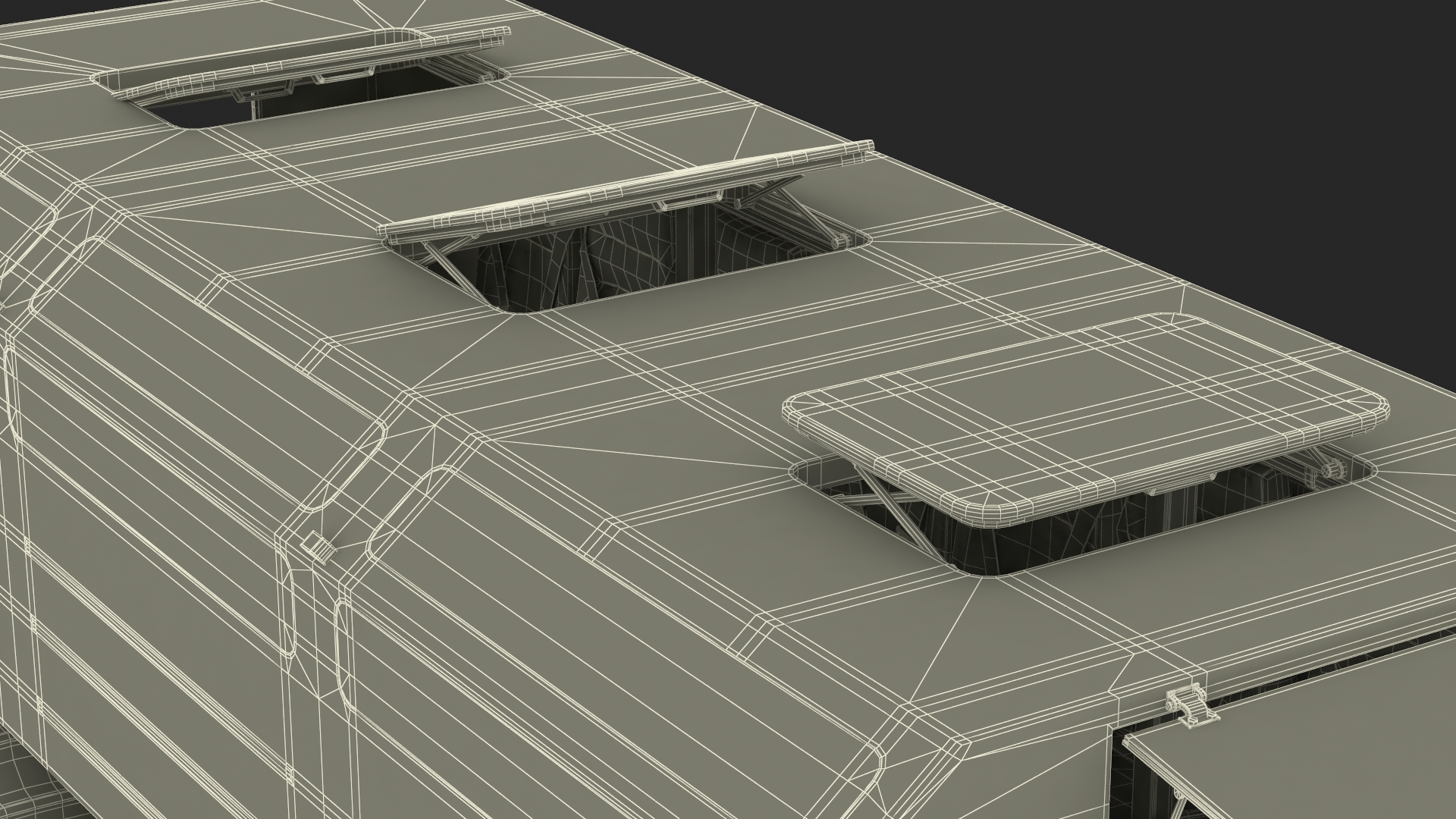 All-Terrain Trailer Beige Rigged 3D