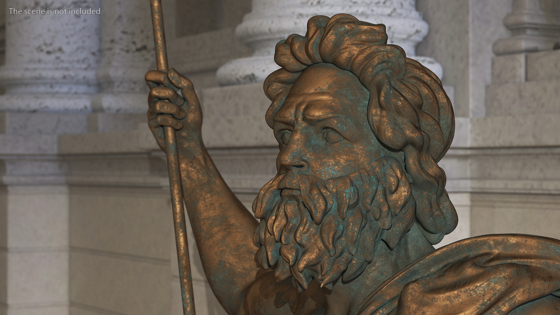 3D model Poseidon Head Bronze