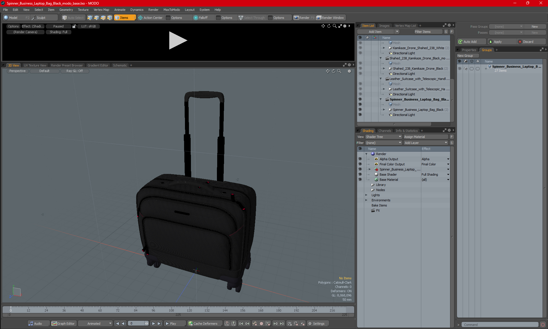 3D Spinner Business Laptop Bag Black model