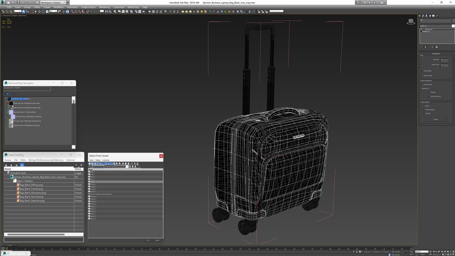3D Spinner Business Laptop Bag Black model