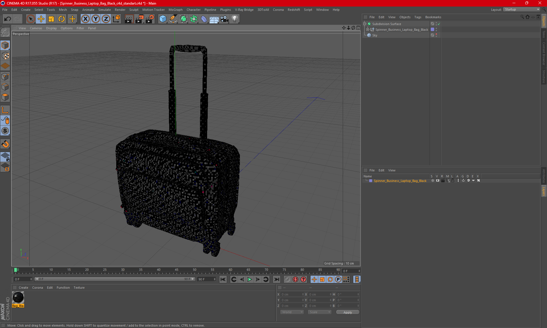 3D Spinner Business Laptop Bag Black model