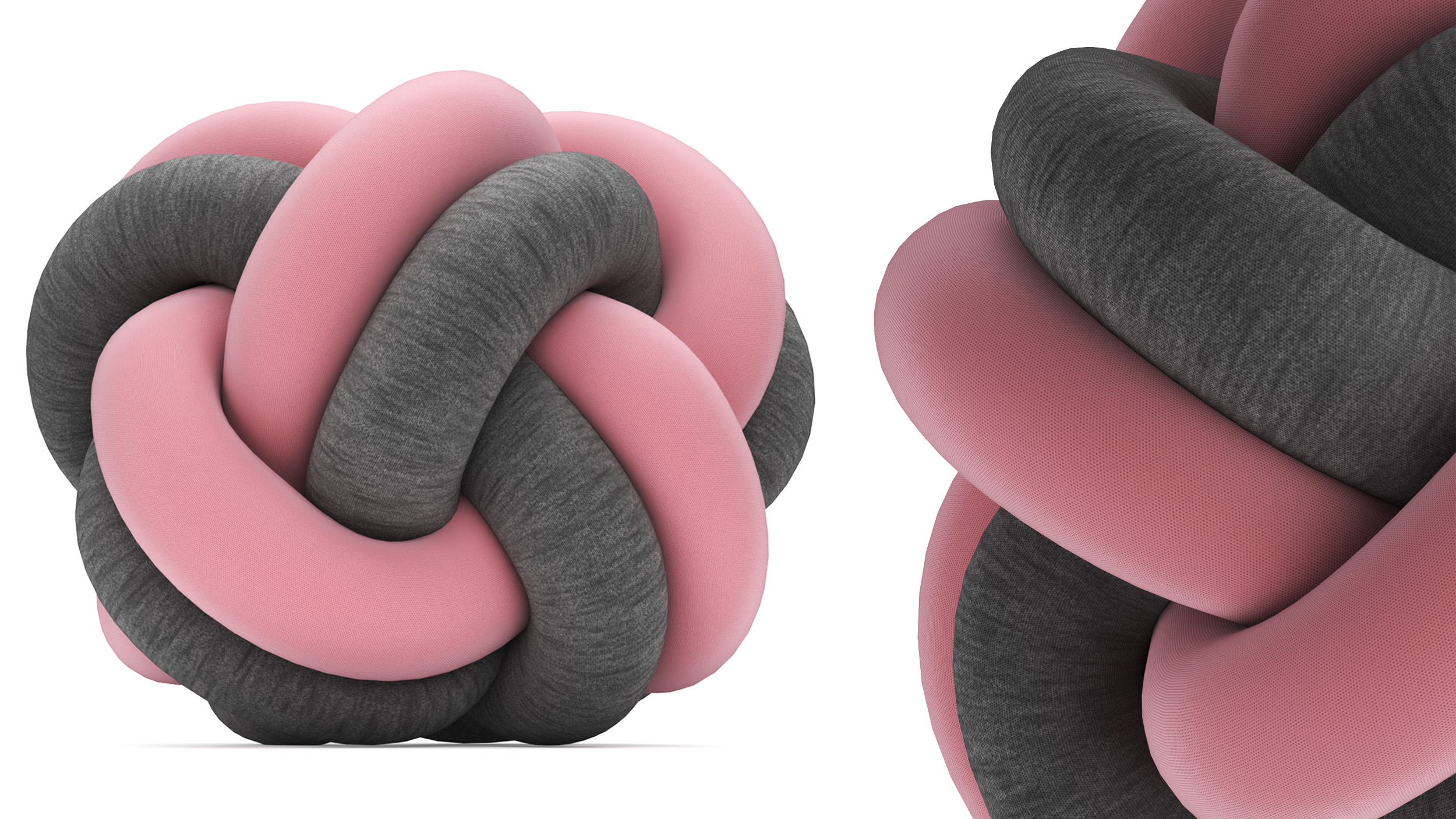 3D Short Plush Ball Pillow model