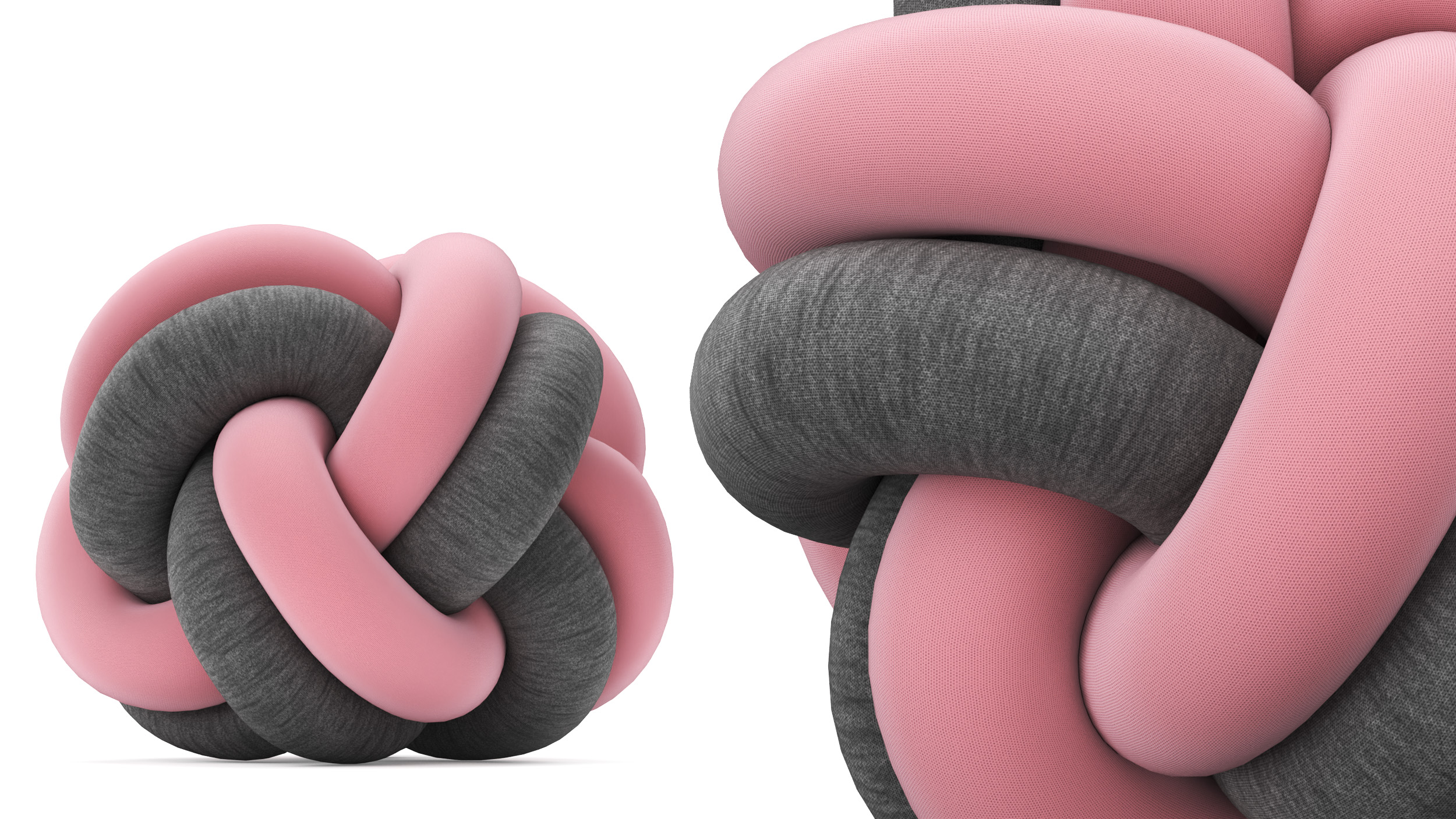 3D Short Plush Ball Pillow model