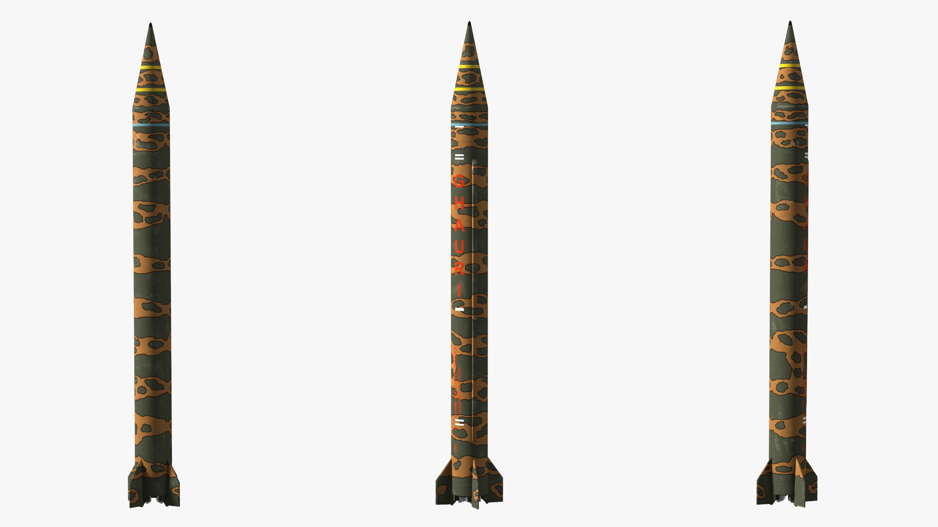 3D Pakistan Ballistic Missile Ghauri model