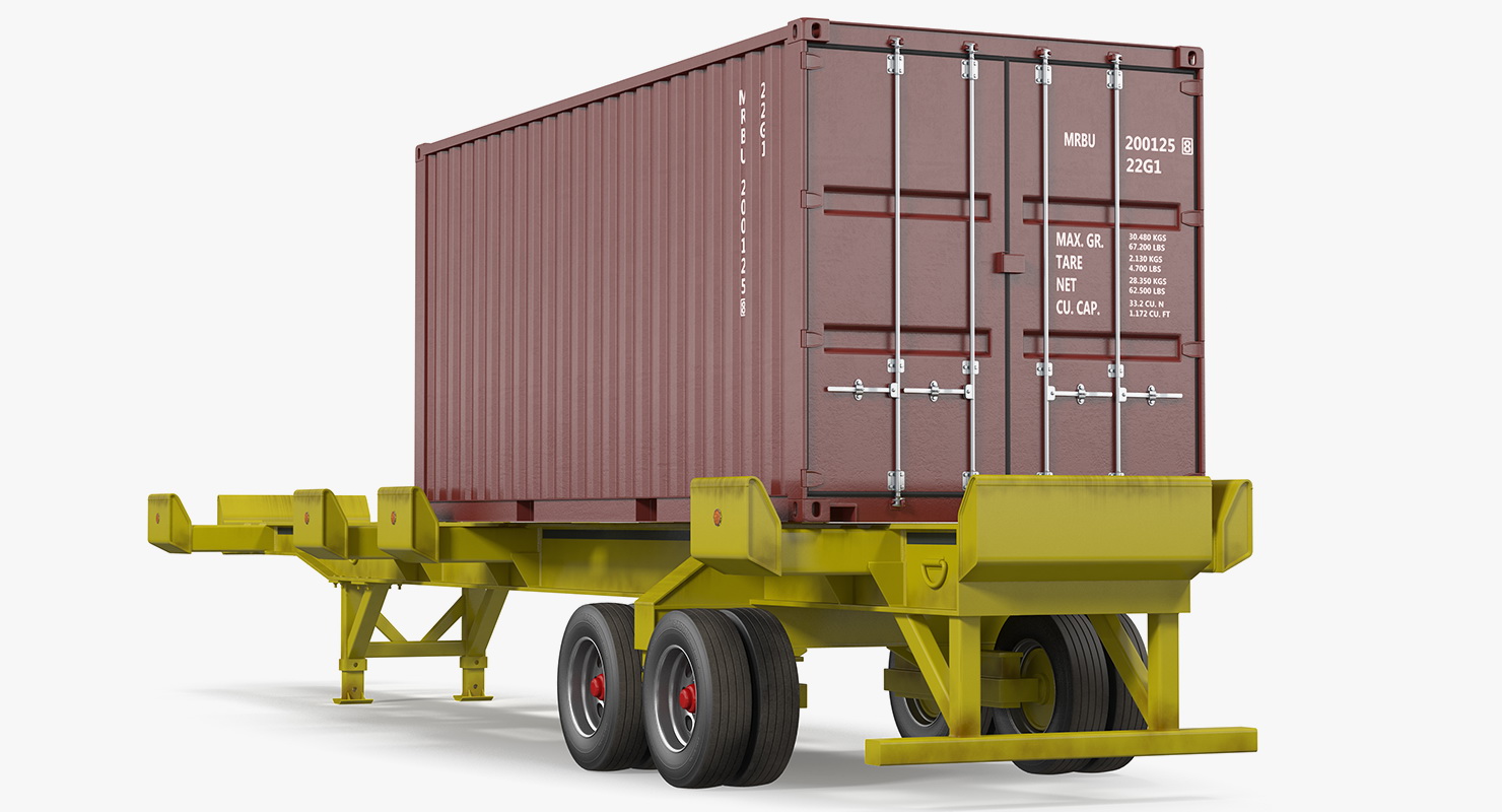 3D Trailer with 20ft ISO Container