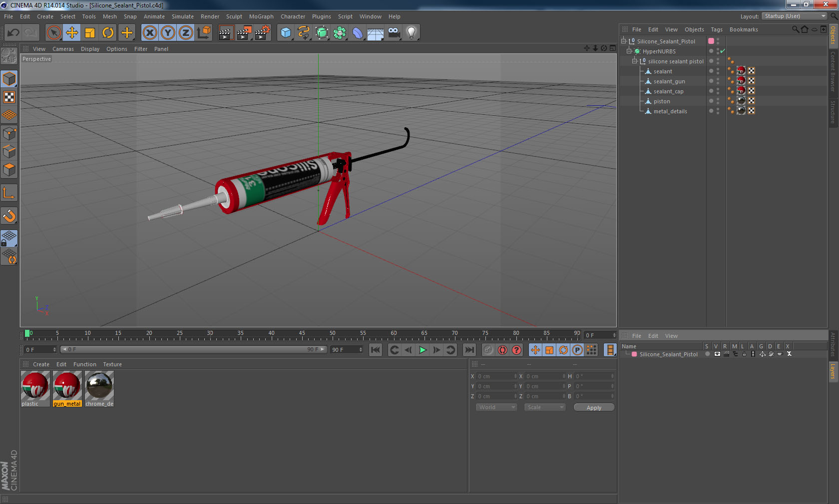 3D Silicone Sealant Pistol with Tube model