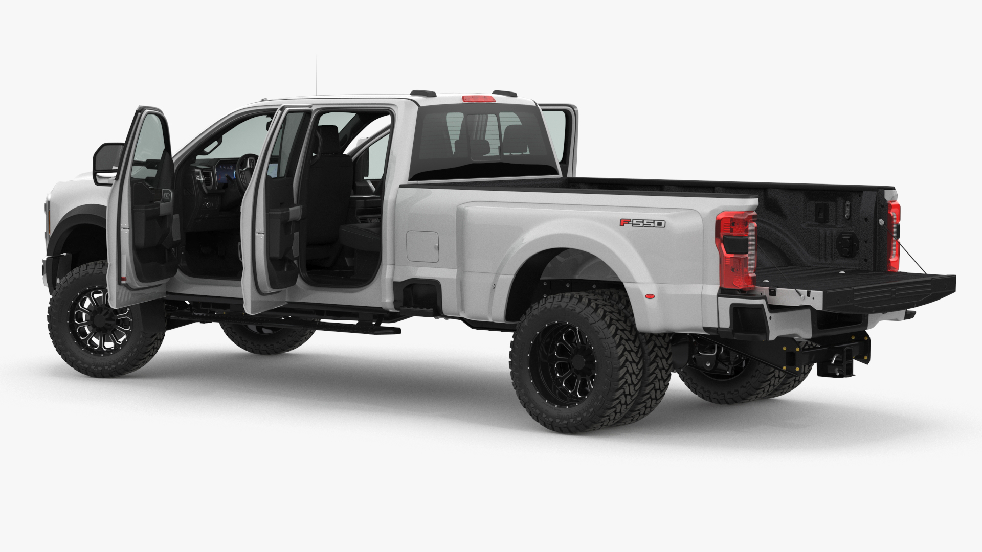 Ford Super Duty F-550 Lariat 2023 Lift Kit Gray Rigged 3D model