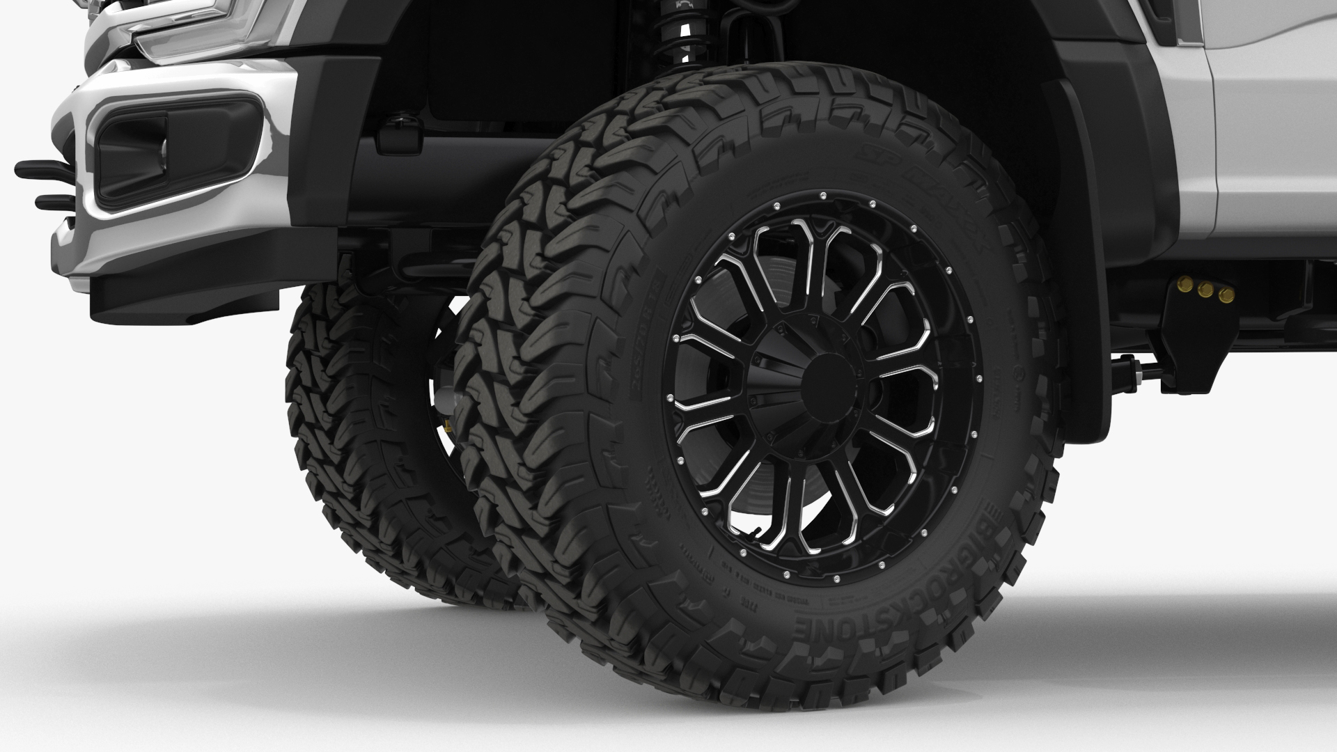 Ford Super Duty F-550 Lariat 2023 Lift Kit Gray Rigged 3D model