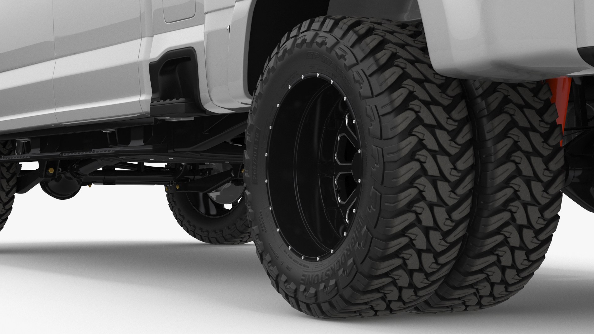 Ford Super Duty F-550 Lariat 2023 Lift Kit Gray Rigged 3D model
