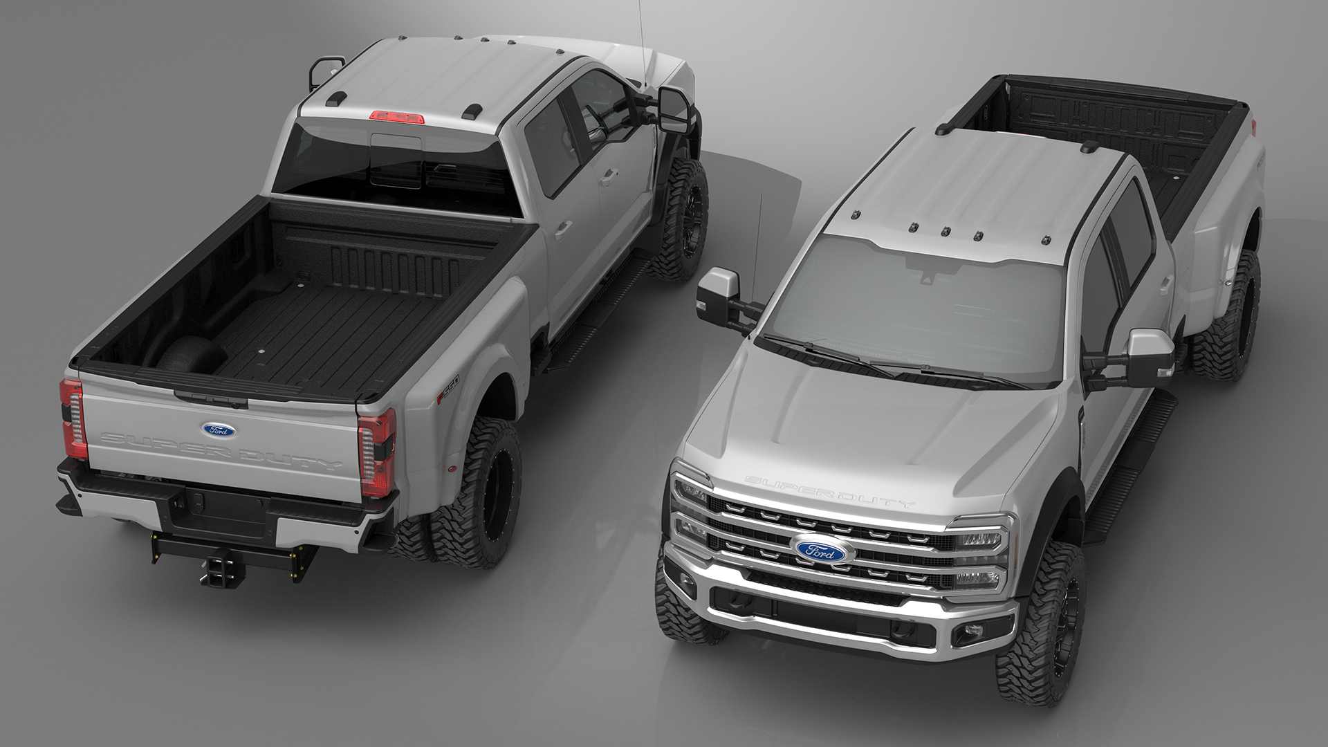 Ford Super Duty F-550 Lariat 2023 Lift Kit Gray Rigged 3D model