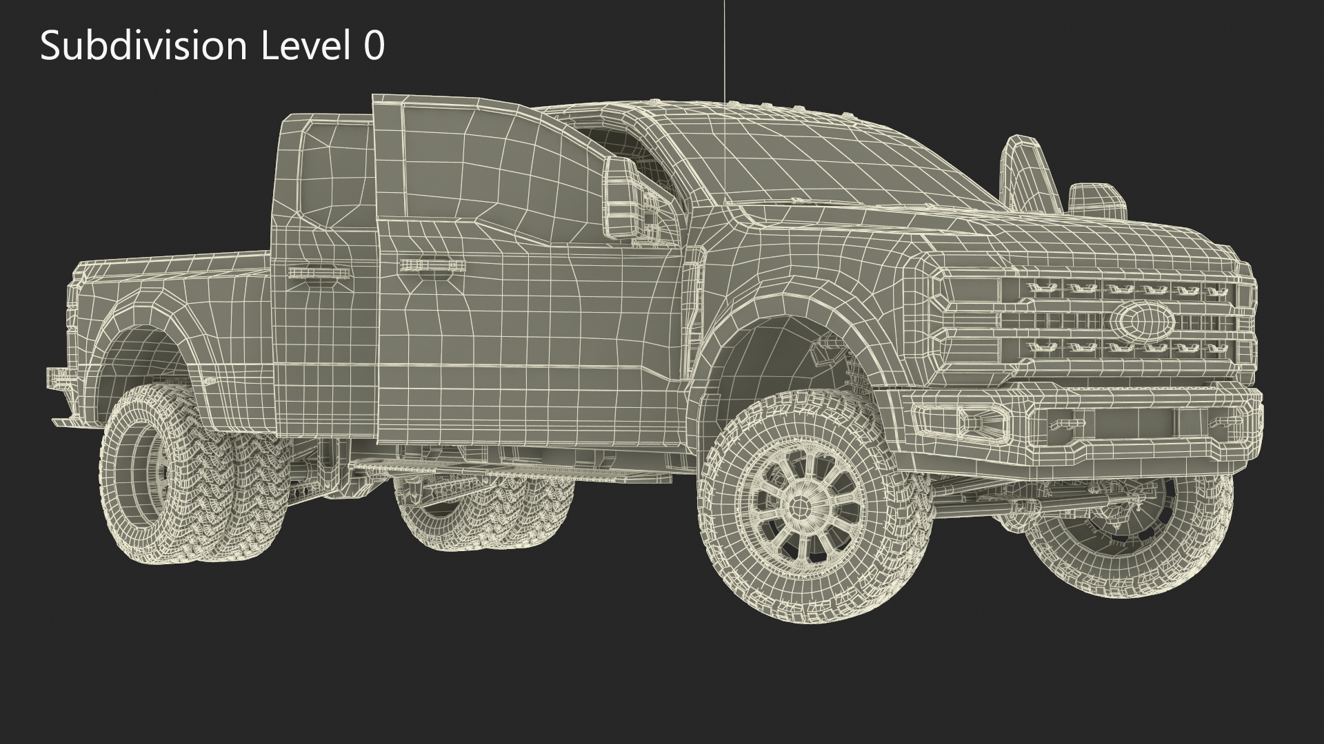 Ford Super Duty F-550 Lariat 2023 Lift Kit Gray Rigged 3D model
