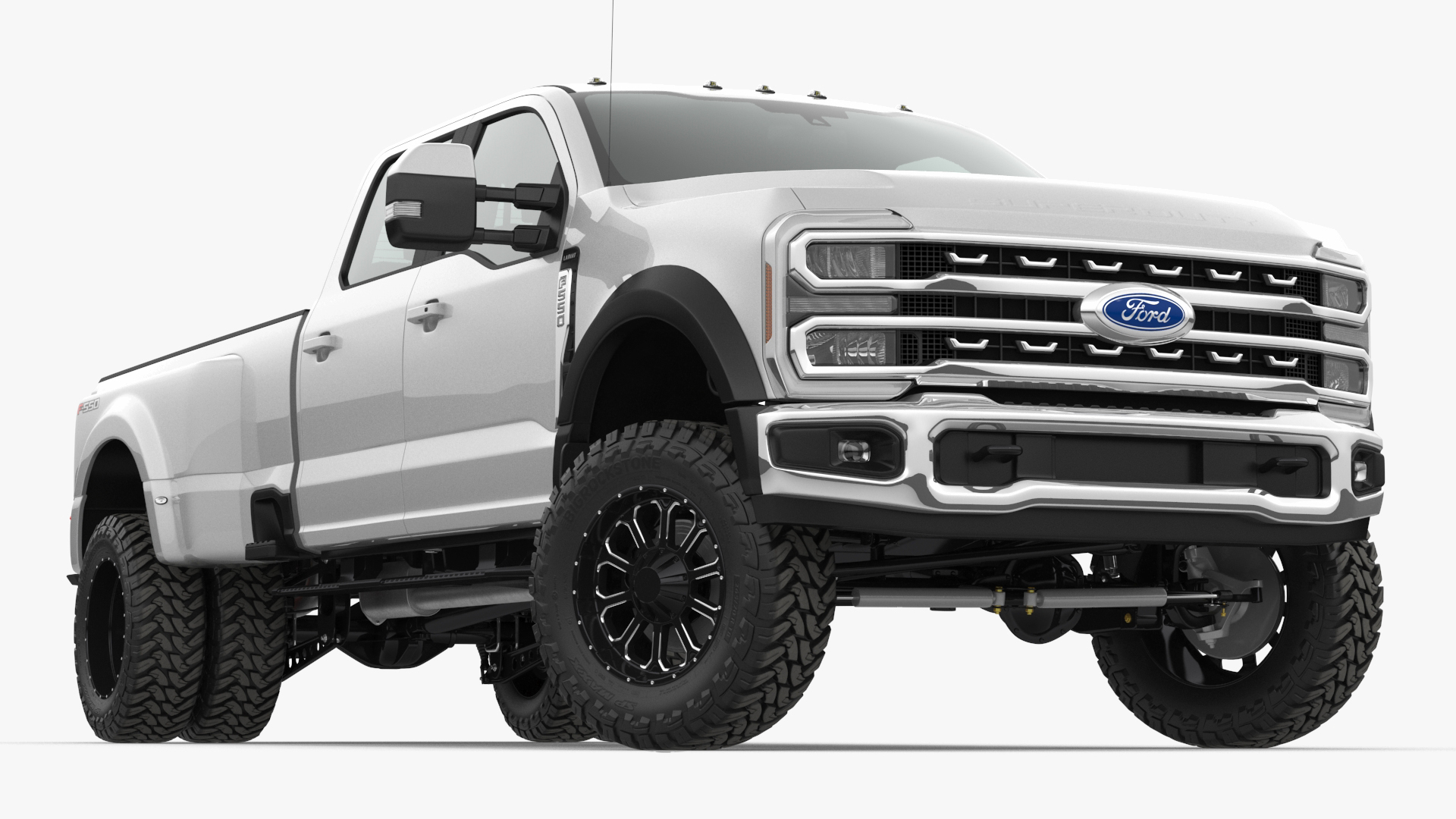 Ford Super Duty F-550 Lariat 2023 Lift Kit Gray Rigged 3D model