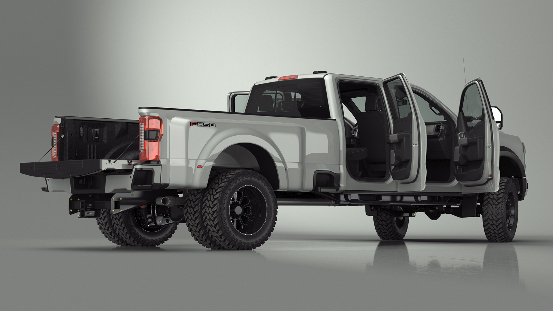 Ford Super Duty F-550 Lariat 2023 Lift Kit Gray Rigged 3D model