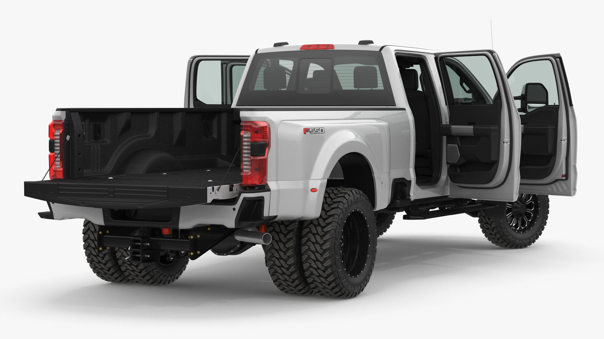 Ford Super Duty F-550 Lariat 2023 Lift Kit Gray Rigged 3D model