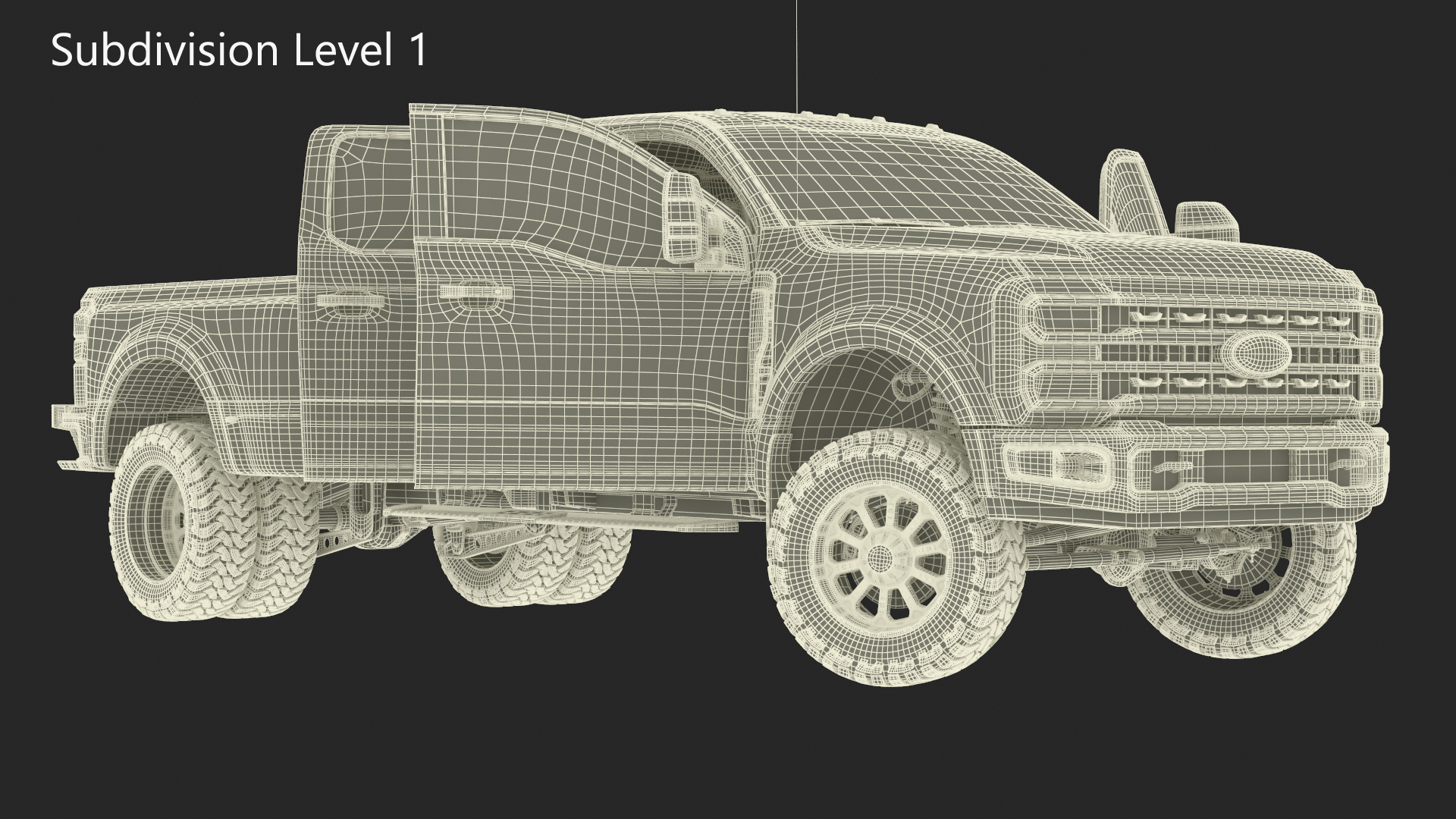 Ford Super Duty F-550 Lariat 2023 Lift Kit Gray Rigged 3D model