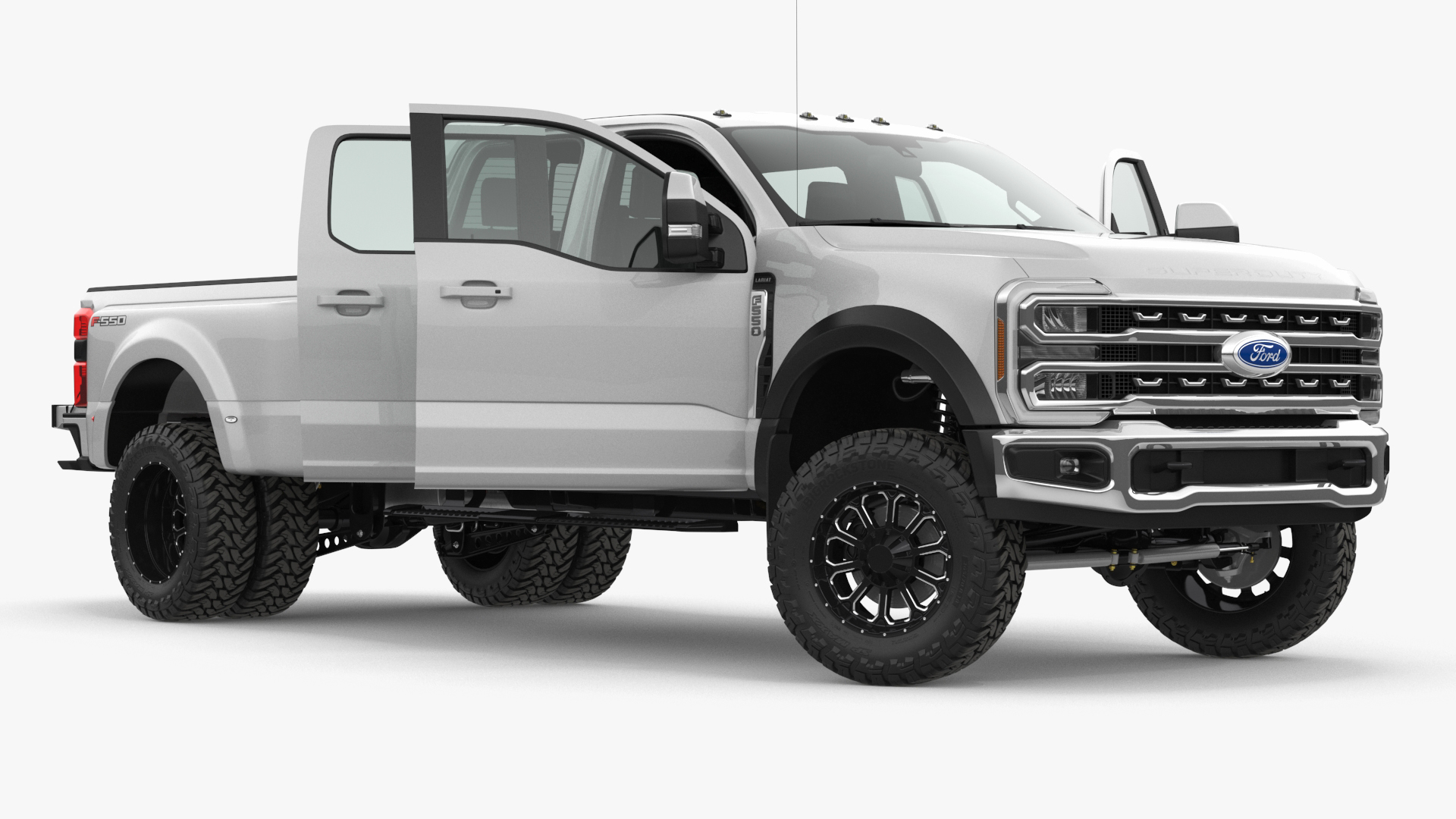 Ford Super Duty F-550 Lariat 2023 Lift Kit Gray Rigged 3D model
