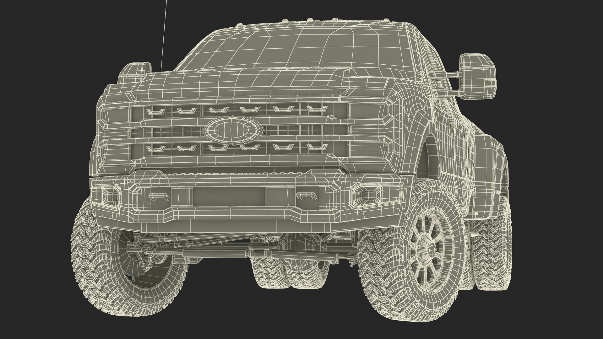 Ford Super Duty F-550 Lariat 2023 Lift Kit Gray Rigged 3D model