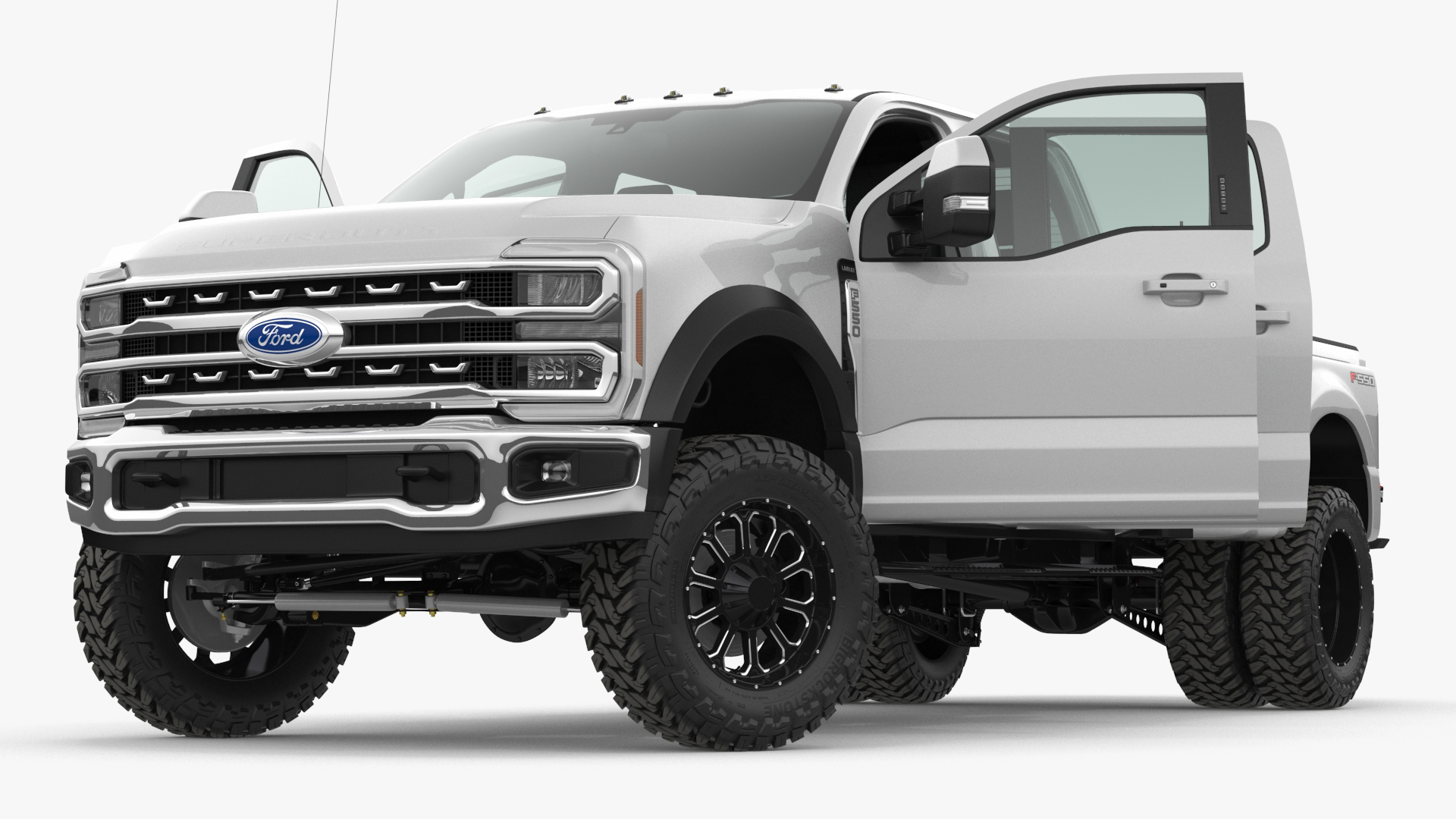 Ford Super Duty F-550 Lariat 2023 Lift Kit Gray Rigged 3D model