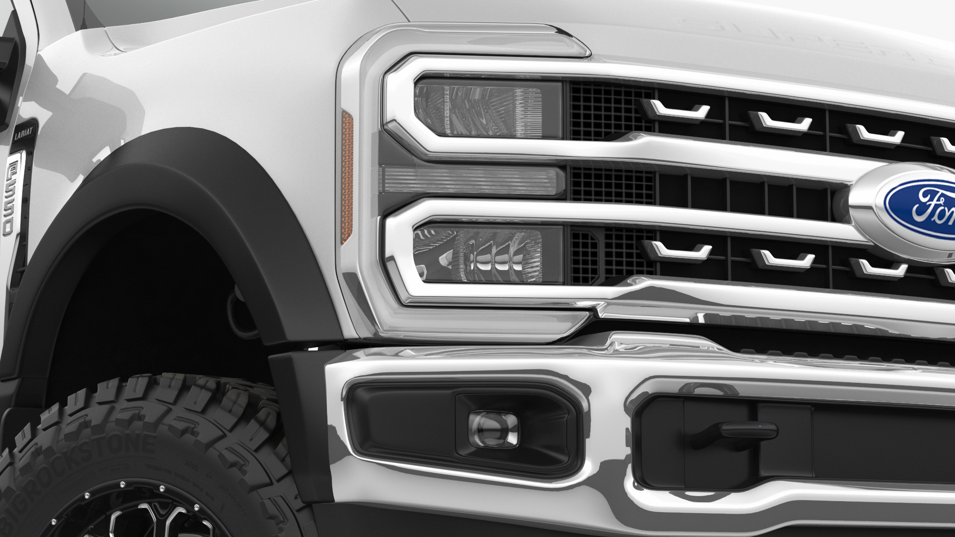 Ford Super Duty F-550 Lariat 2023 Lift Kit Gray Rigged 3D model