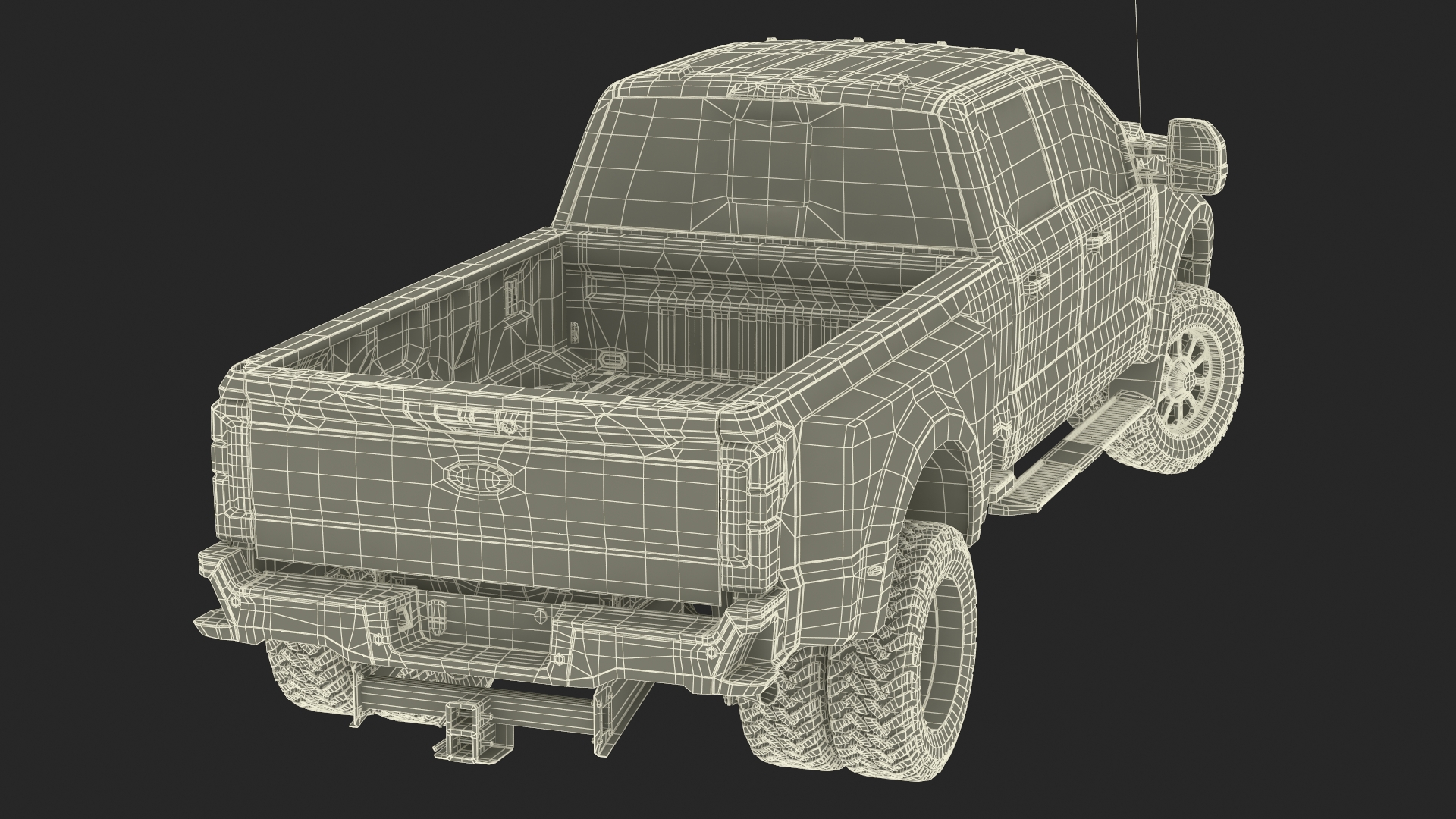 Ford Super Duty F-550 Lariat 2023 Lift Kit Gray Rigged 3D model