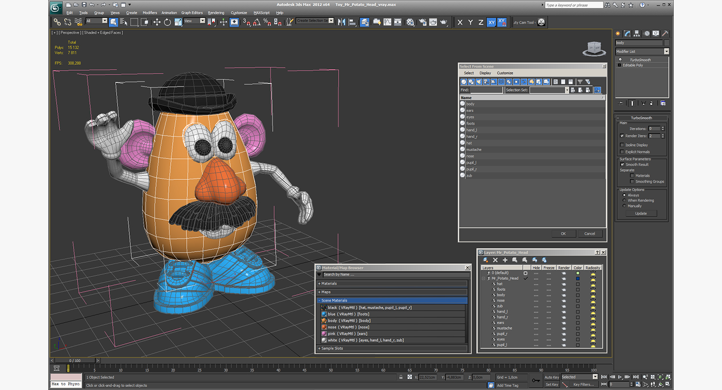 3D Toy Mr Potato Head model