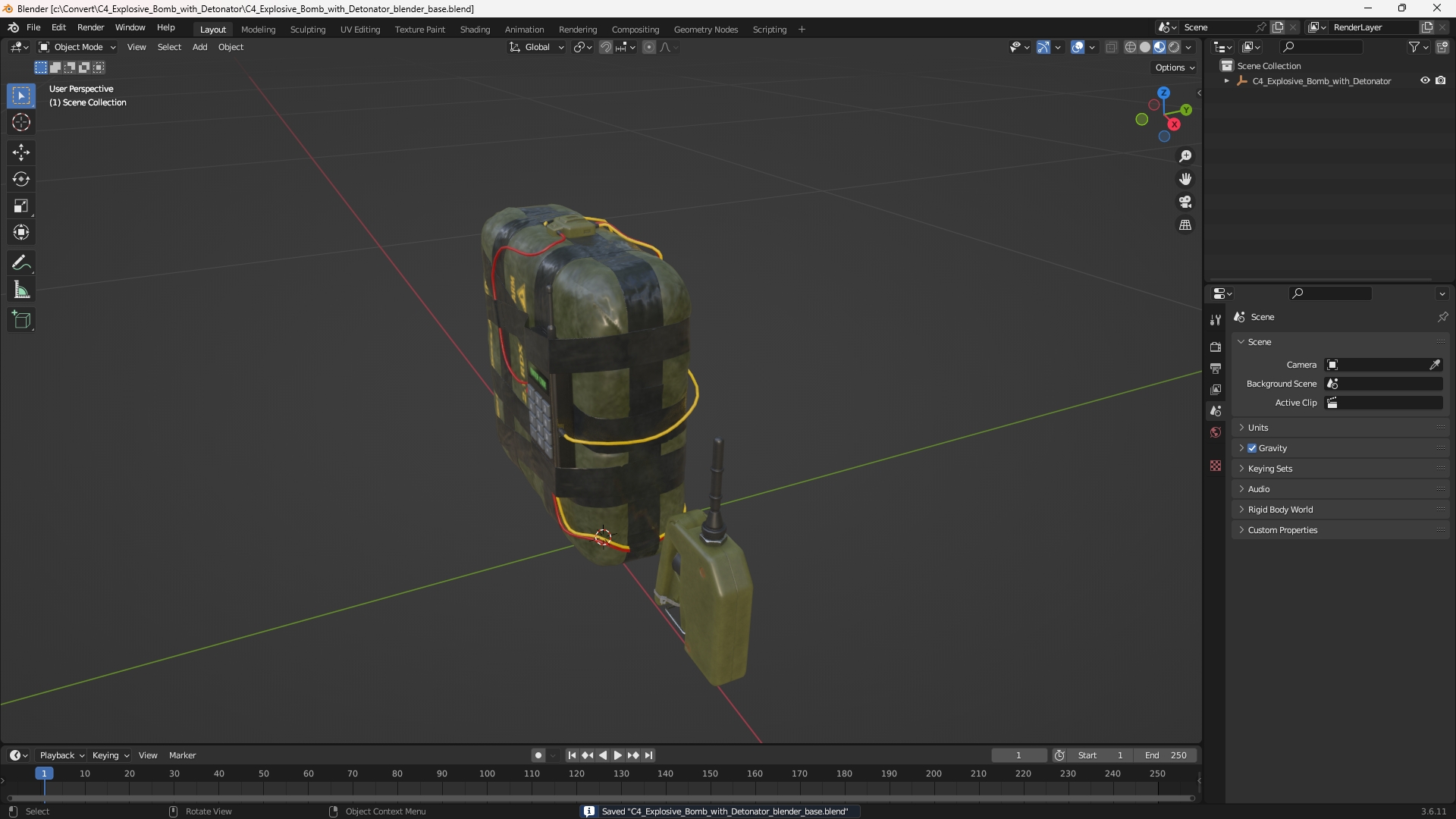 C4 Explosive Bomb with Detonator, view 9