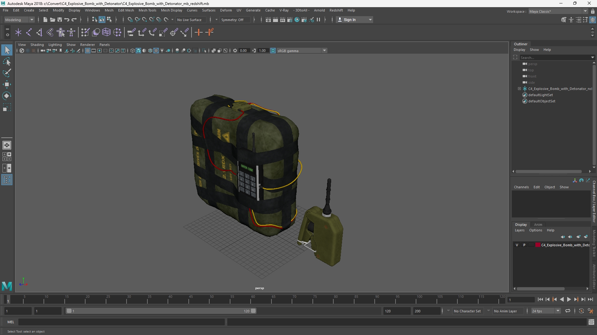 C4 Explosive Bomb with Detonator, view 10