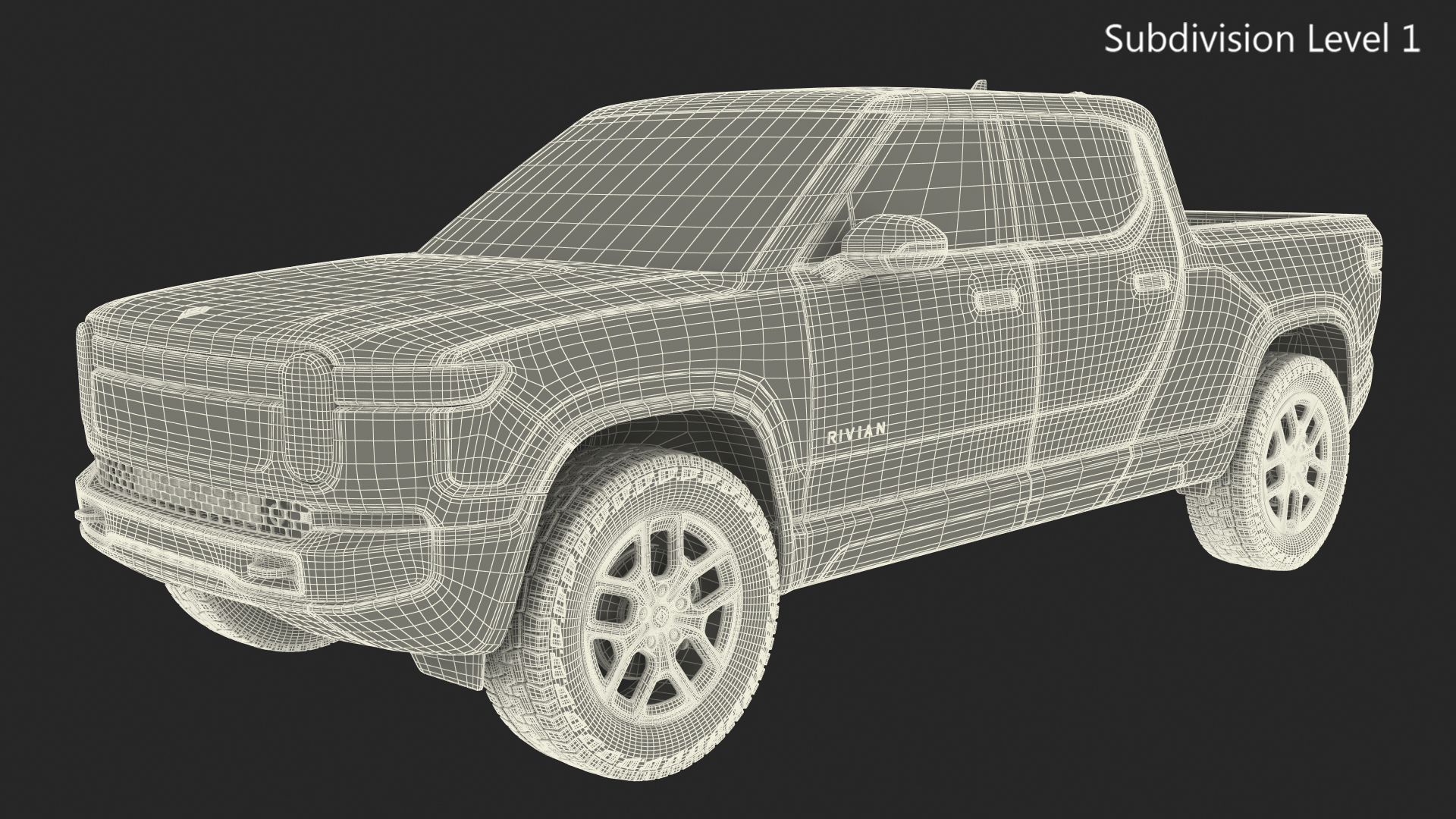 2023 Rivian R1T Pickup Blue Rigged 3D model