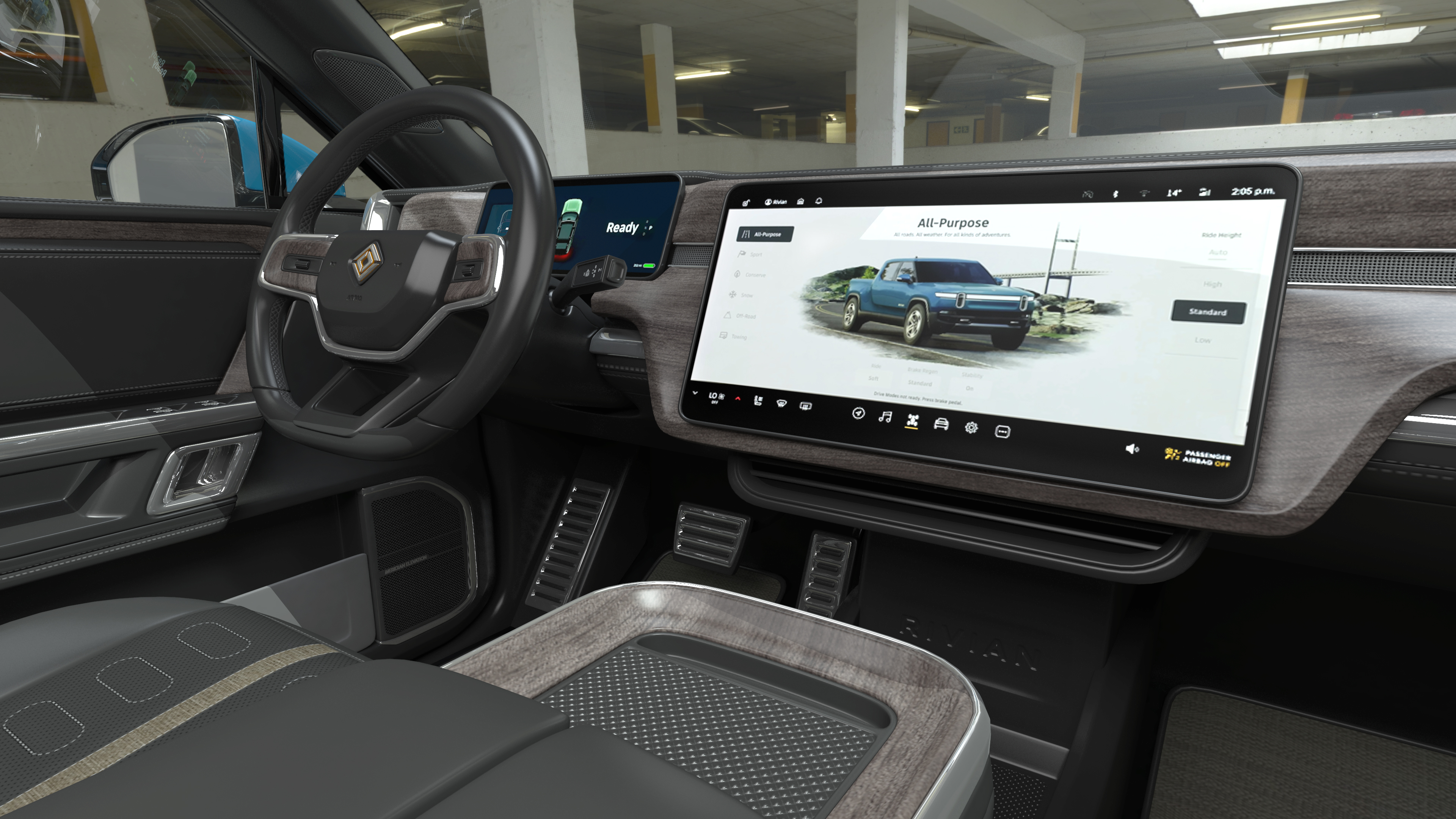 2023 Rivian R1T Pickup Blue Rigged 3D model