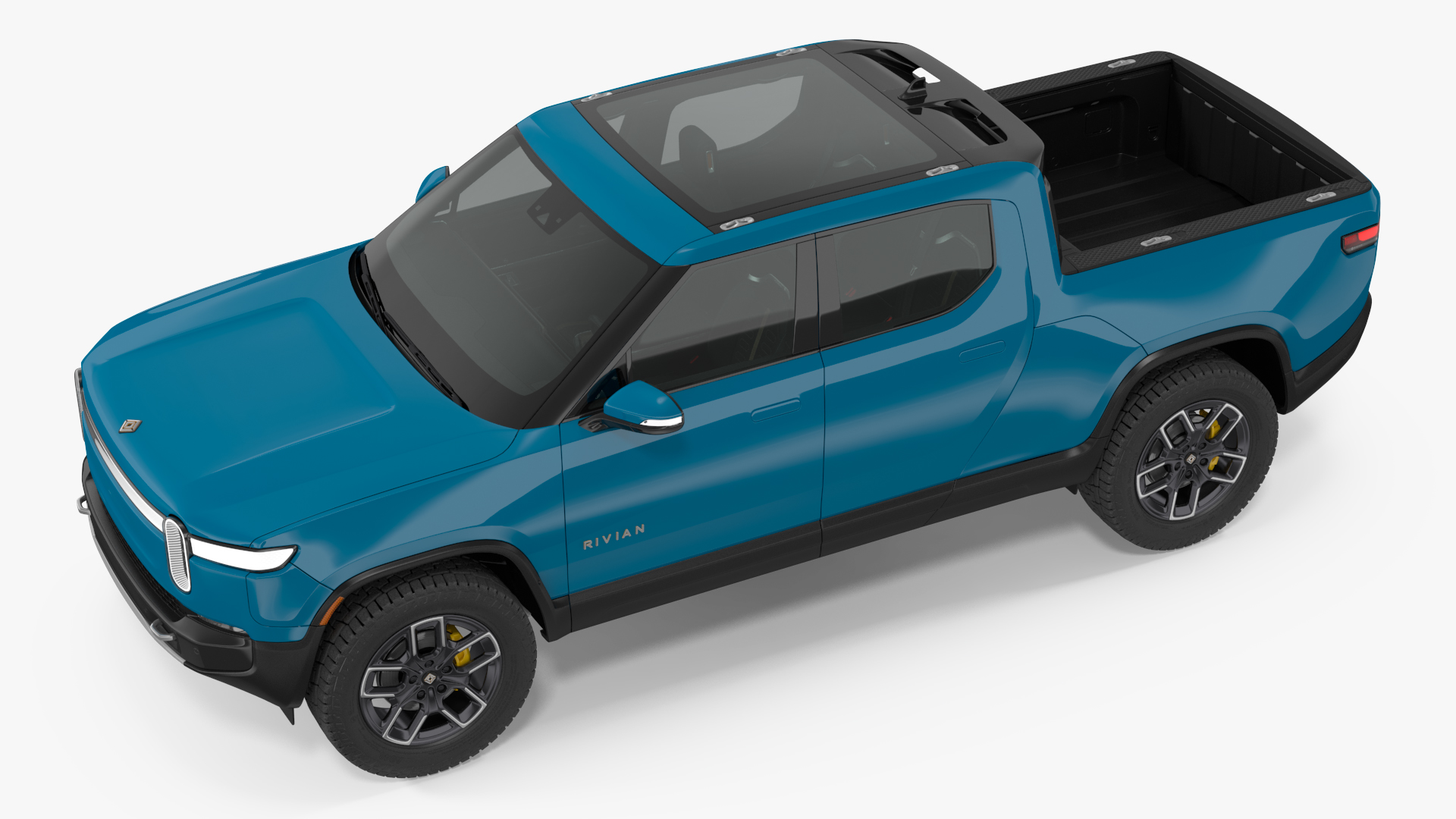 2023 Rivian R1T Pickup Blue Rigged 3D model