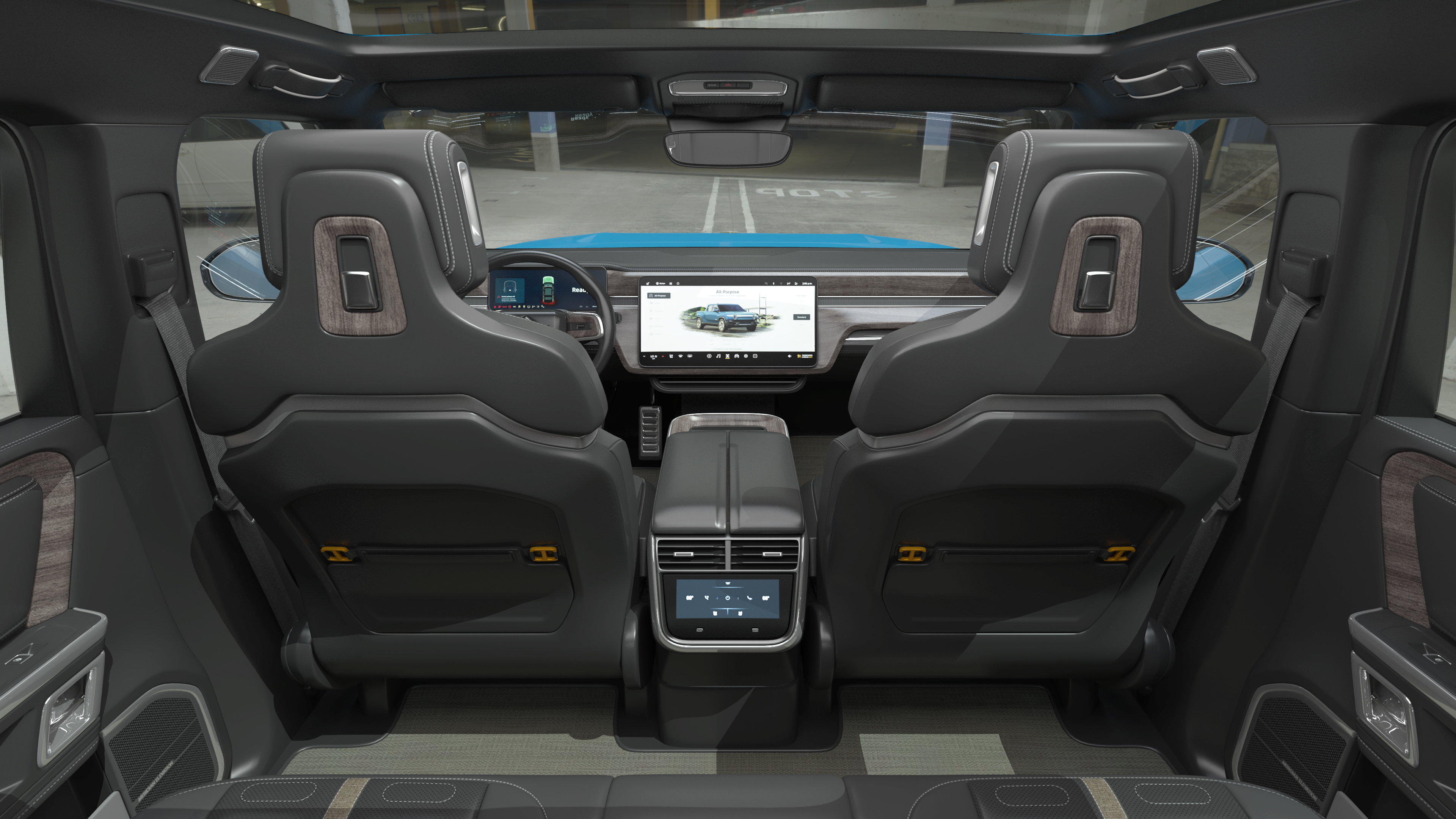2023 Rivian R1T Pickup Blue Rigged 3D model